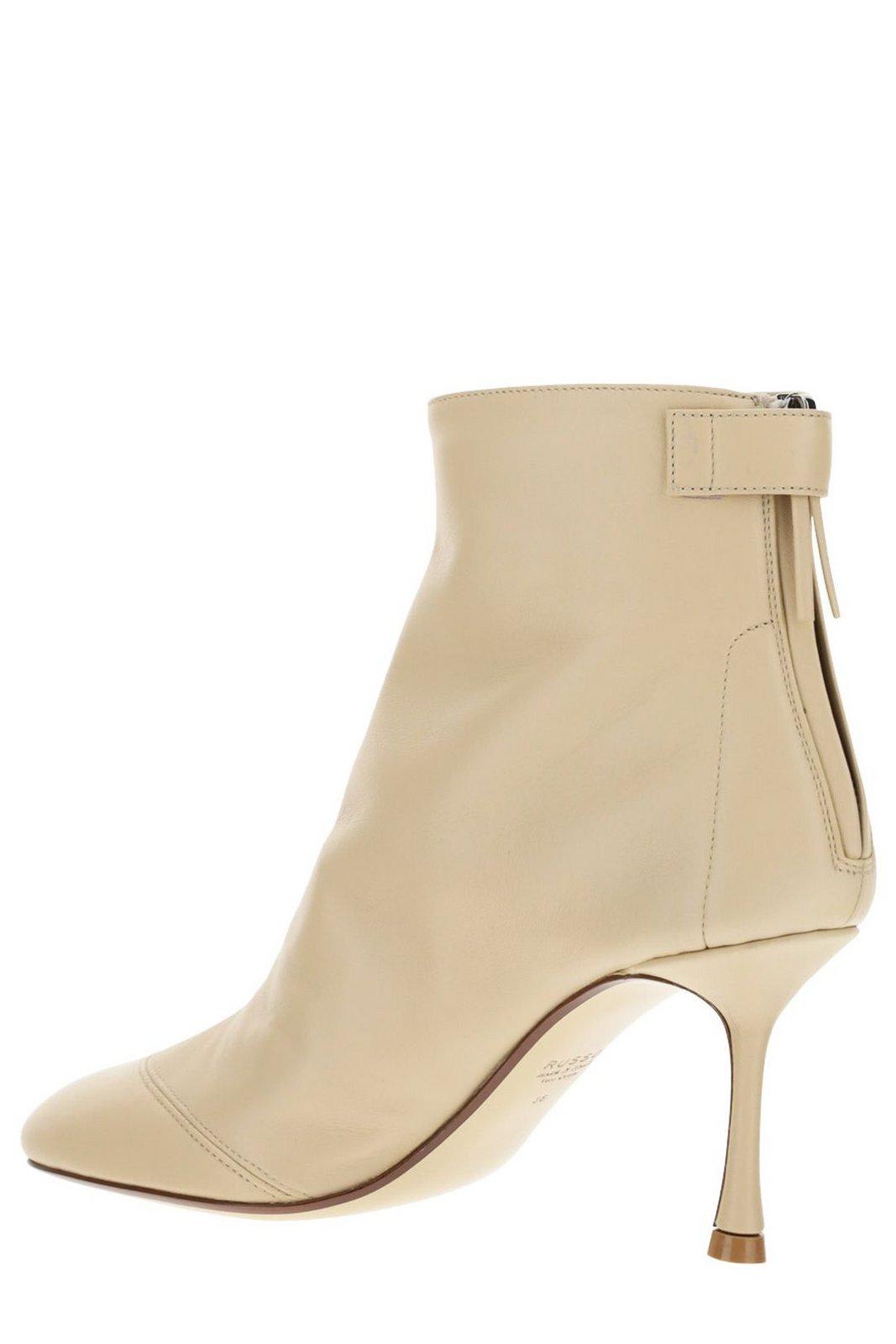 Shop Francesco Russo Round-toe Ankle-length Boots In Grey