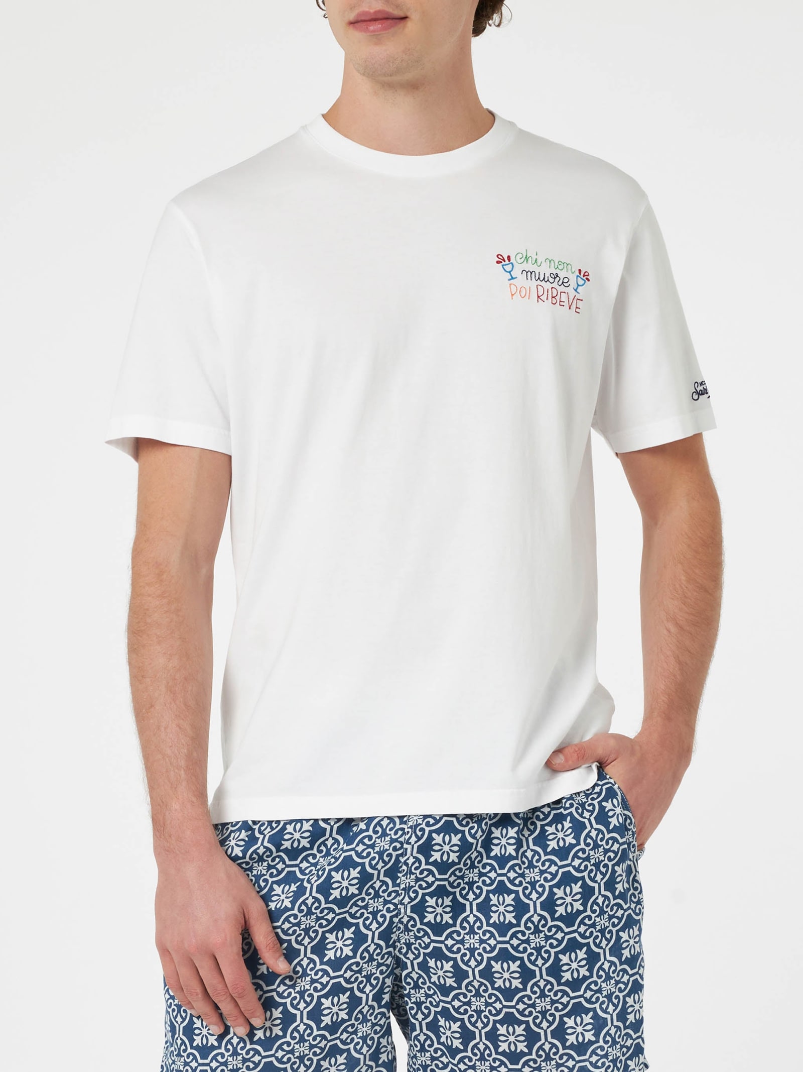 Mc2 Saint Barth X Insulti Luminosi Cotton T-shirt In White