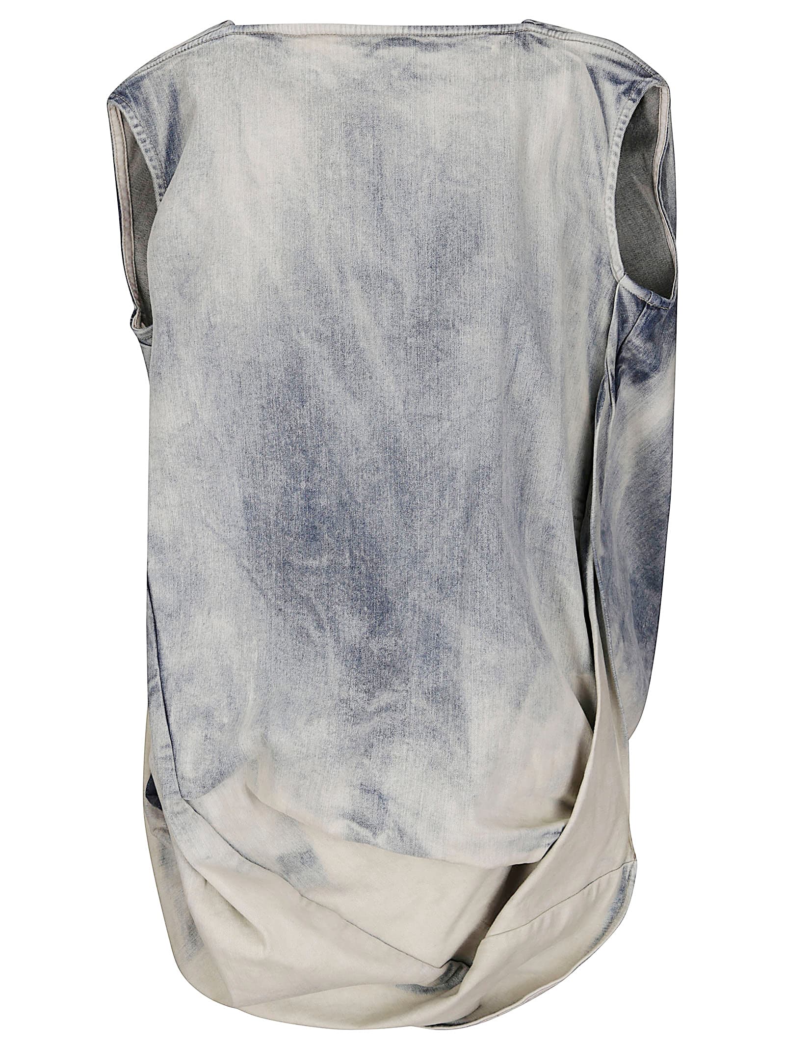 Rick Owens Sleeveless Long Top In Blue