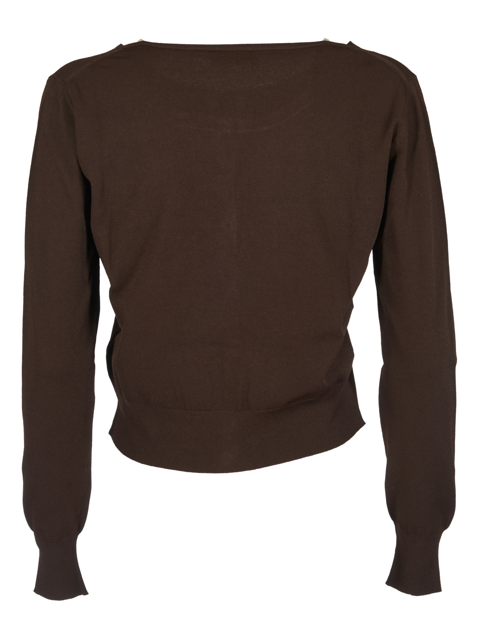 Roberto Collina Buttoned Classic Fitted Cardigan In Cacao