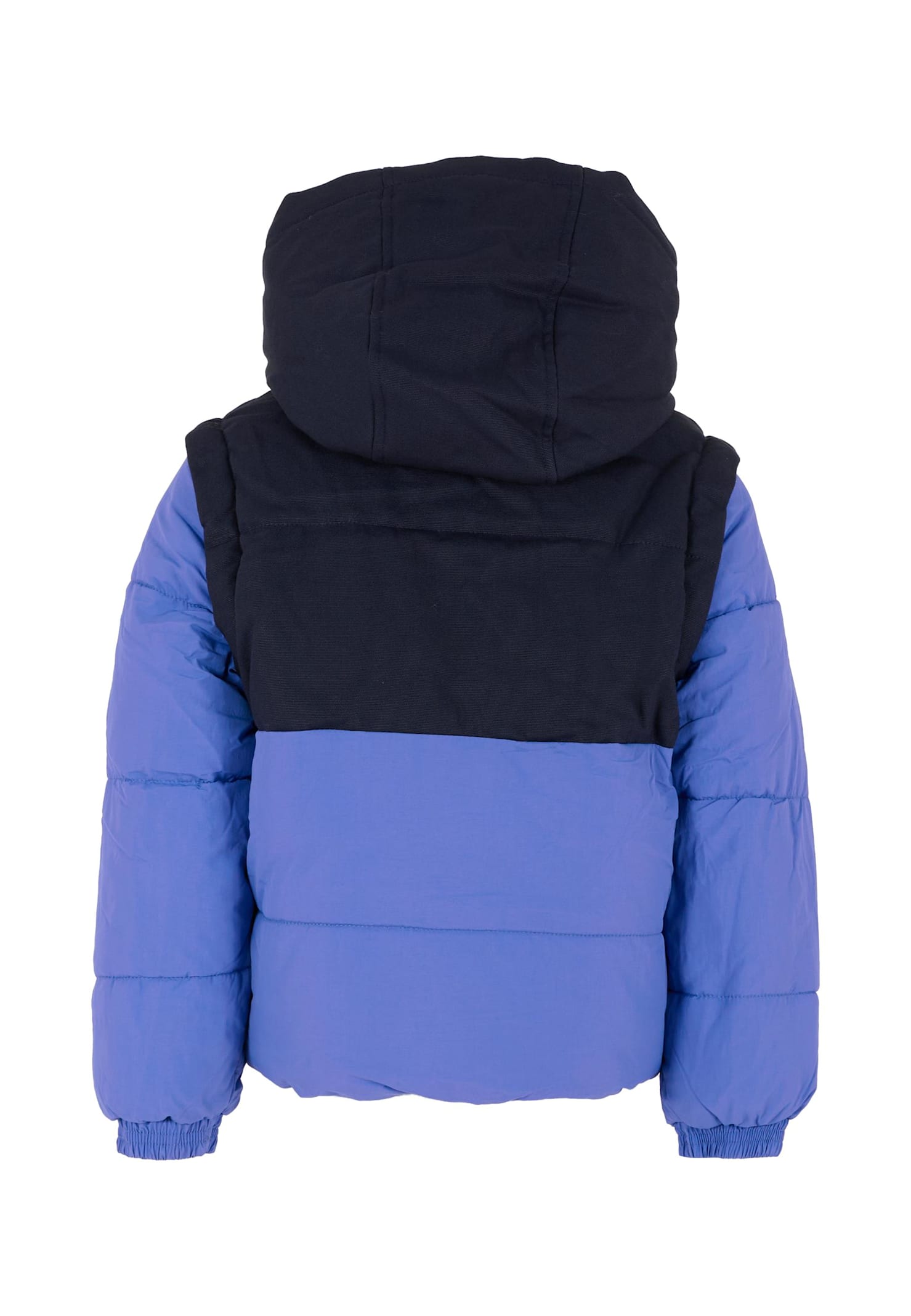 Timberland Blue Down Jacket For Boy With Patch In Blue