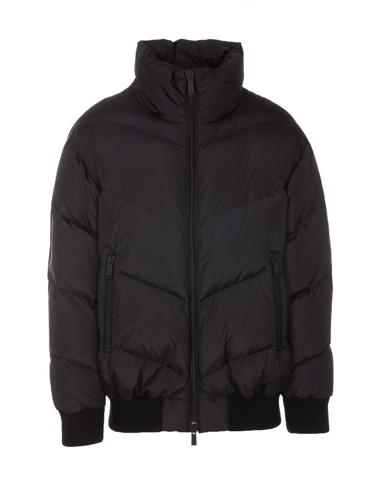 Shop Dsquared2 V-quilted Zipped Puffer Jacket In Nero