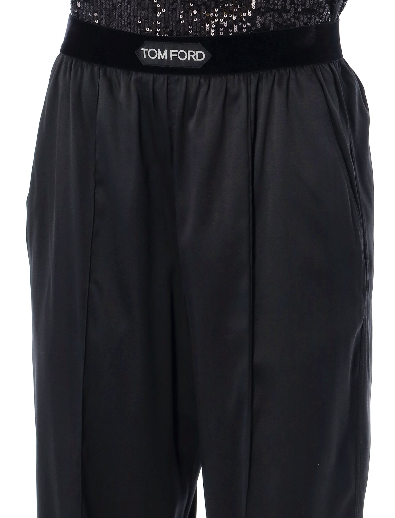 Tom Ford Silk Satin Pijama Pant In Black