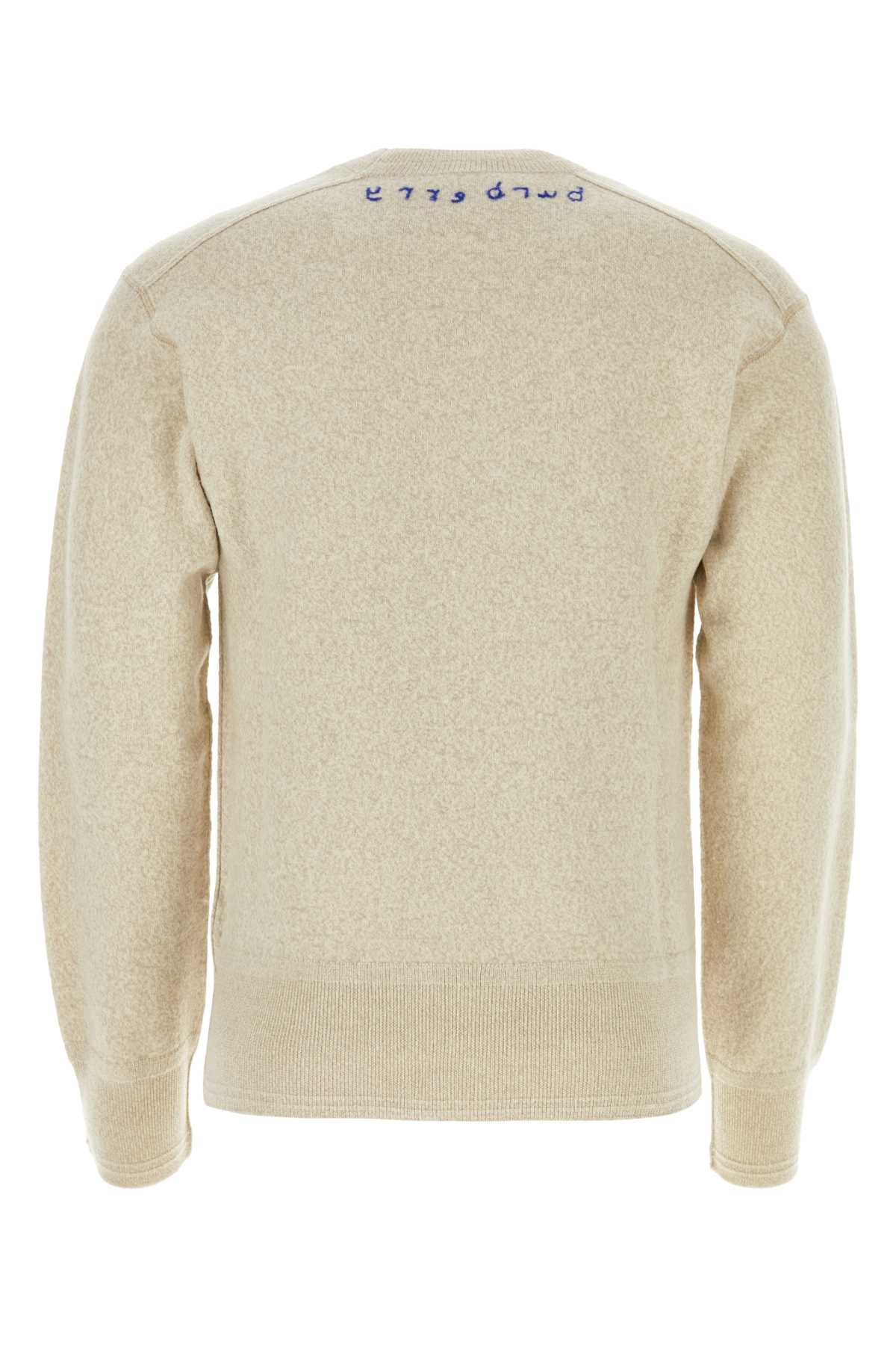 Burberry Melange Sand Wool Sweater In Wheat
