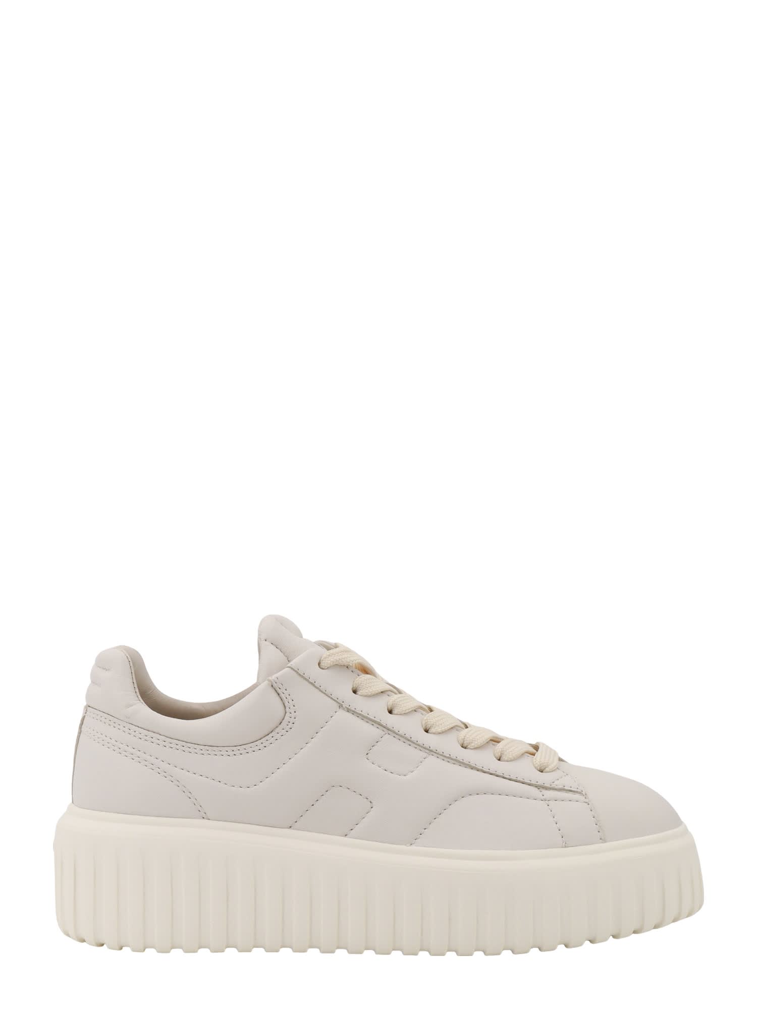 Shop Hogan H-stripes Sneakers In White