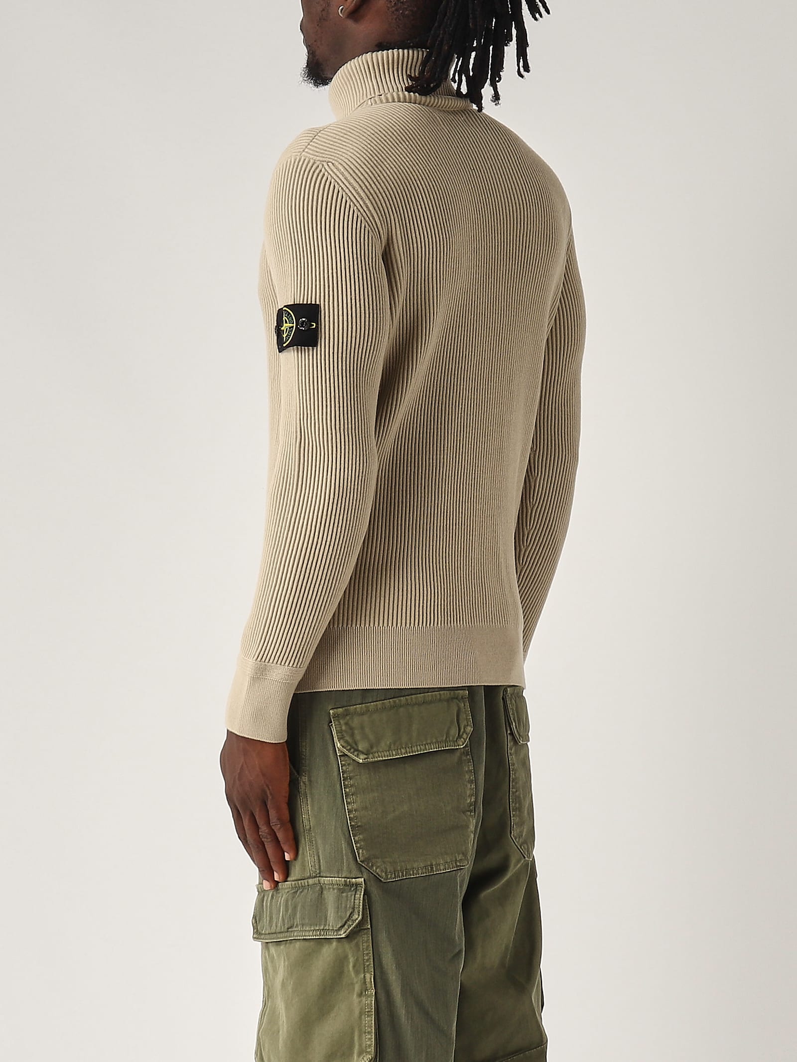 Shop Stone Island Maglia Sweater In Beige Chiaro