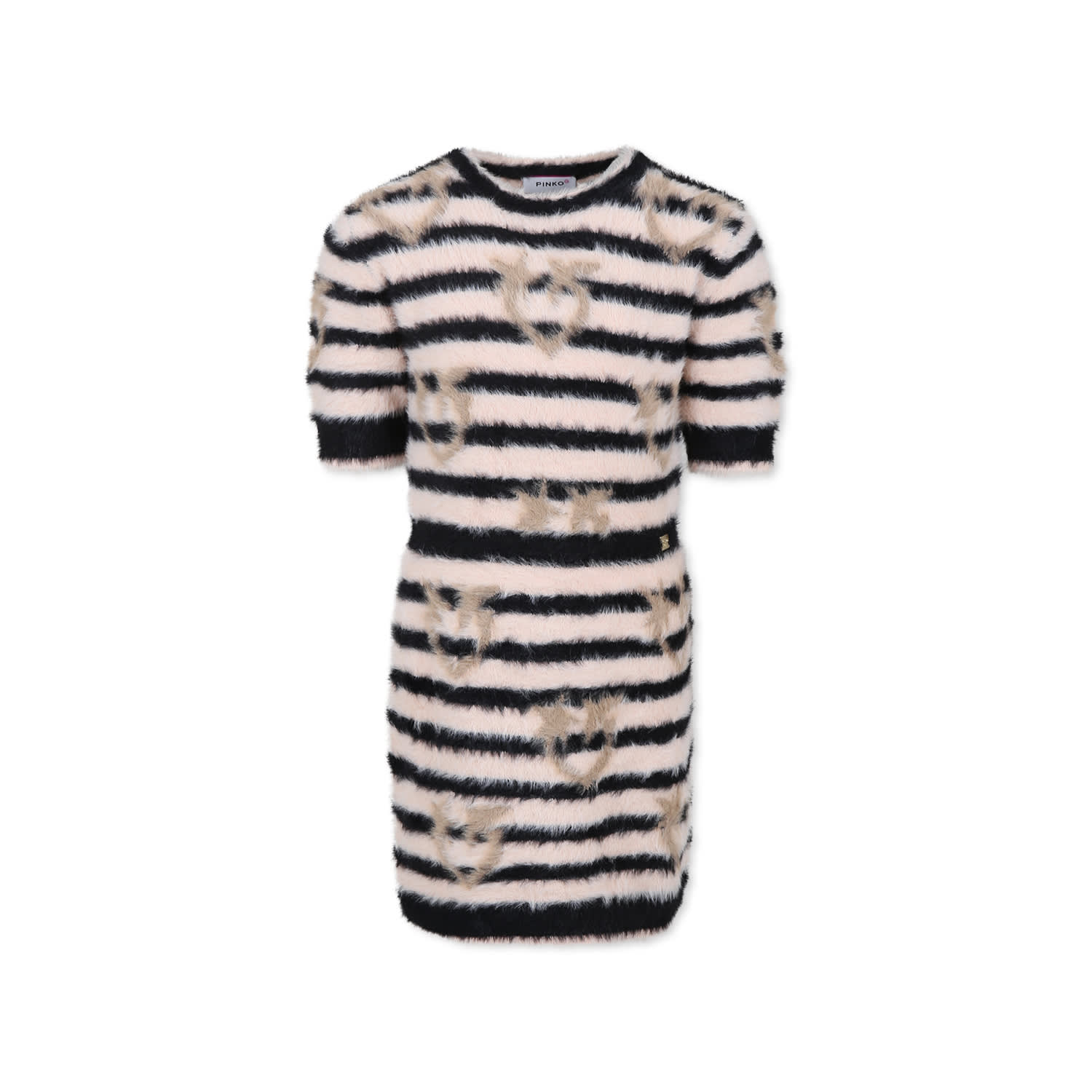 Pinko Kids' Multicolor Dress For Girl With Hearts