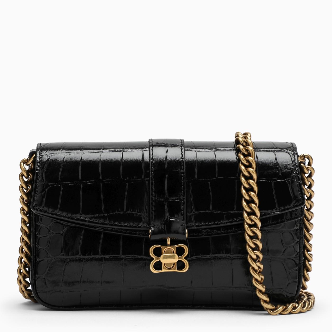 Shop Balenciaga Black Leather Mini Cross-body Bag
