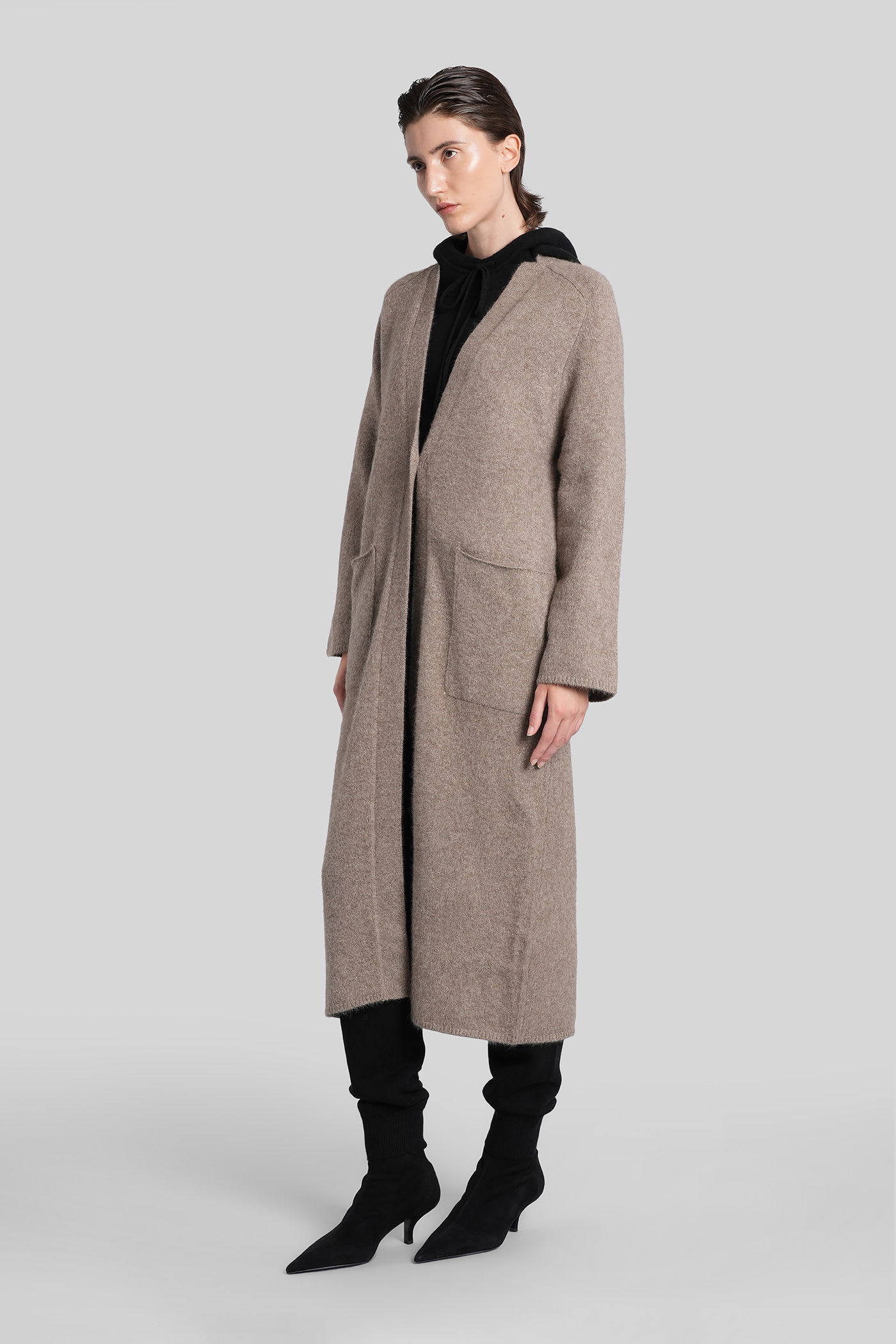 Loulou Studio Smet Cardigan In Beige Wool In Brown