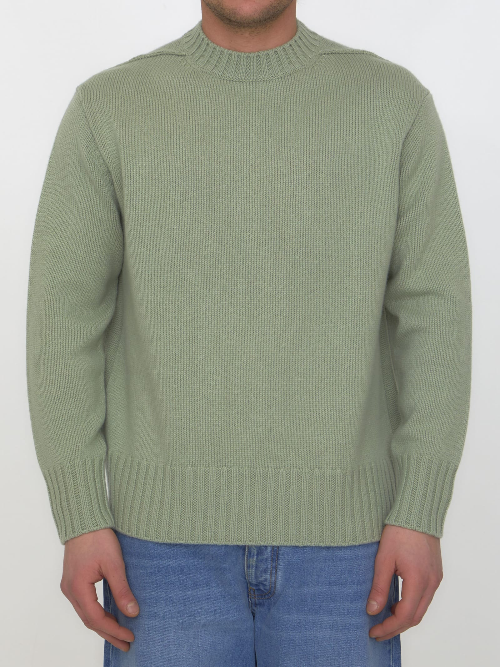 Shop Lanvin Green Cashmere Sweater