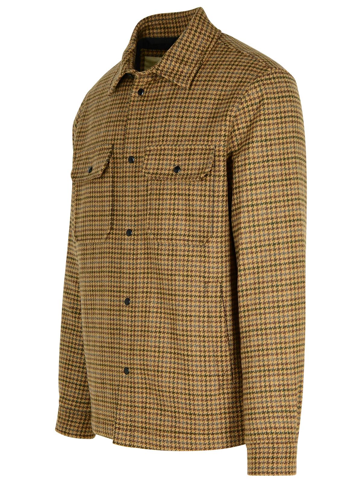 Shop Woolrich Alaskan Beige Wool Blend Shirt