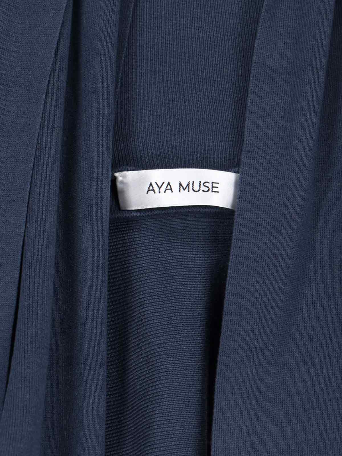 Aya Muse Solar' Shawl Mini Dress - Navy In Blue