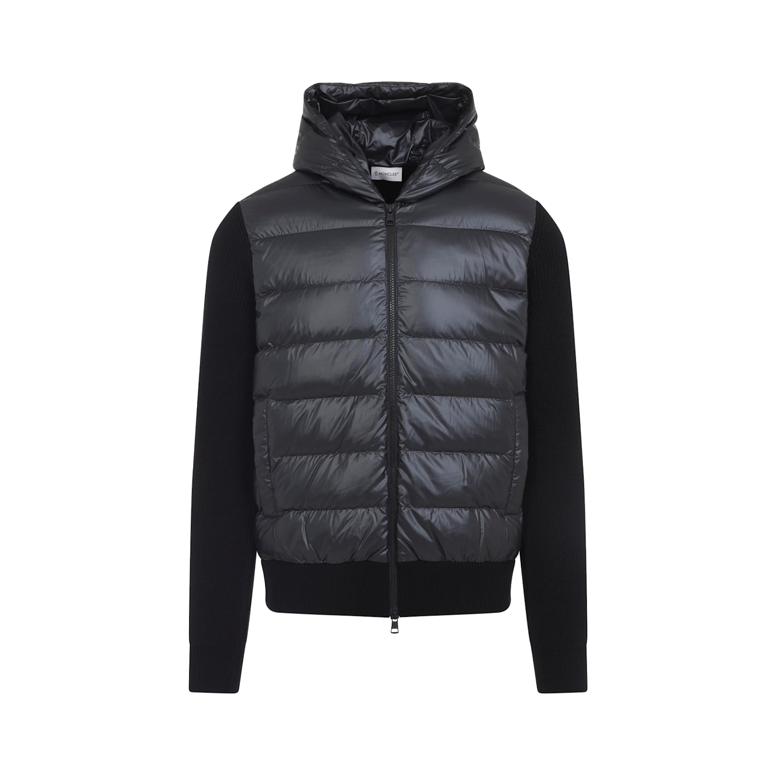 Moncler Padded Wool Zip-up Hoodie Clothing In Blue