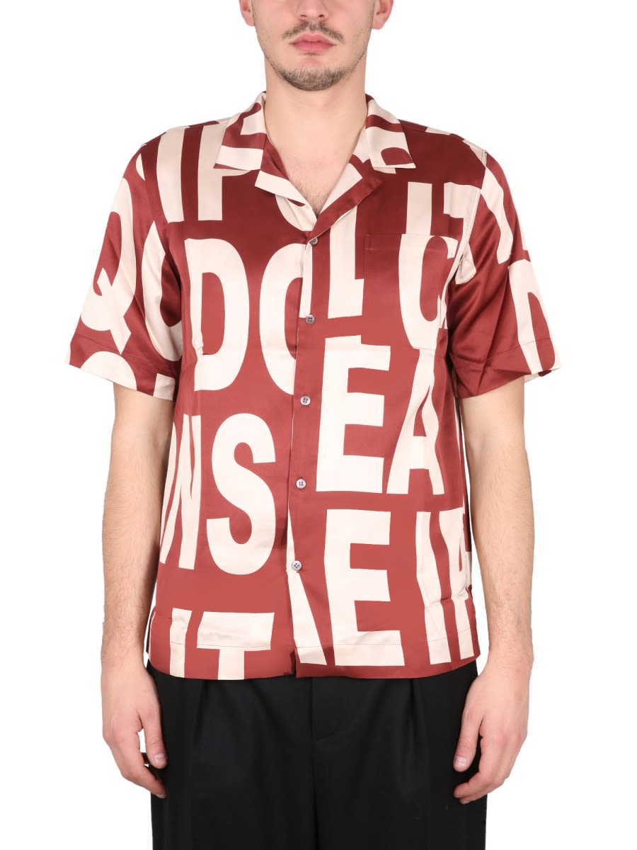 Dries Van Noten Man Shirt Burgundy Size 40 Viscose In Red