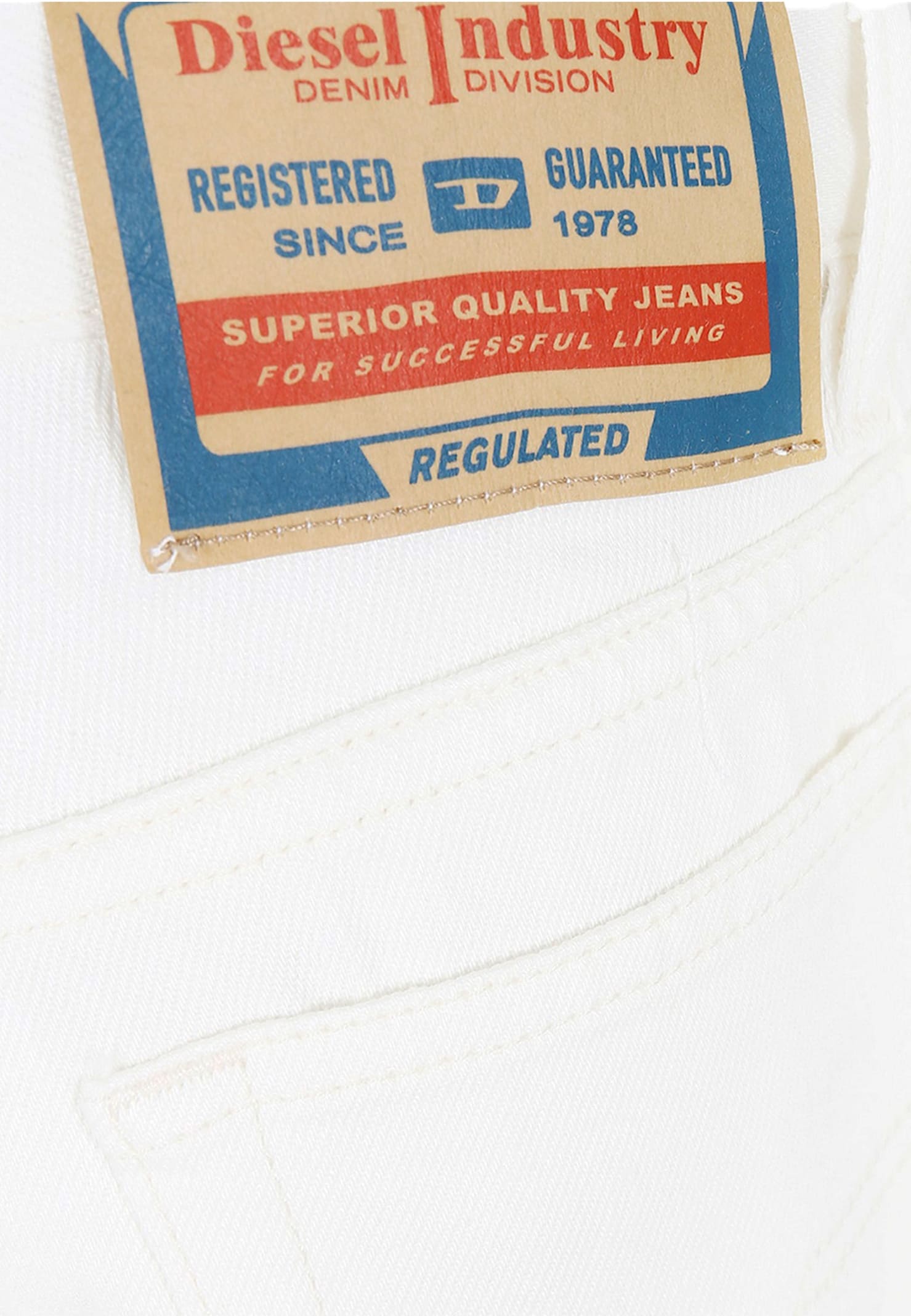 Diesel Straight Jeans In White