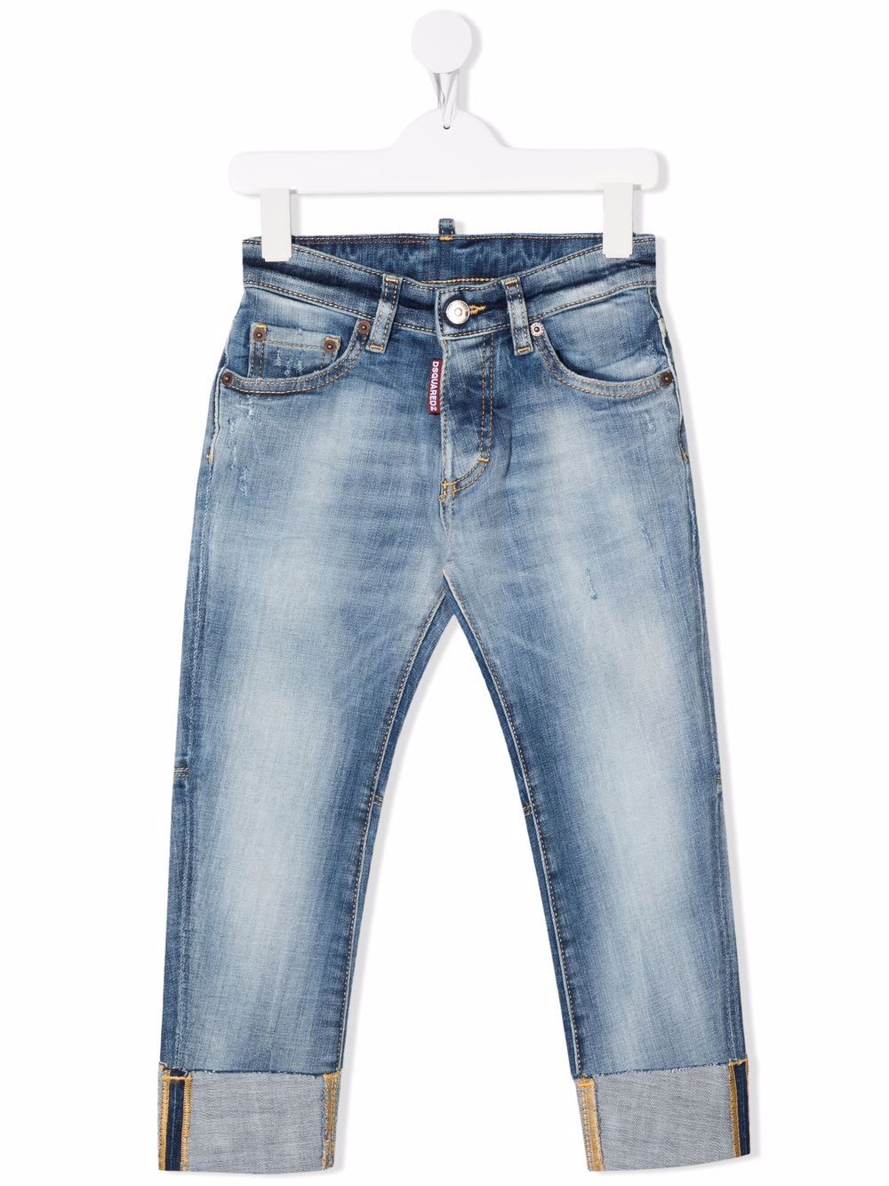 Dsquared2 Kids Slim Fit Jeans In Medium Blue Denim