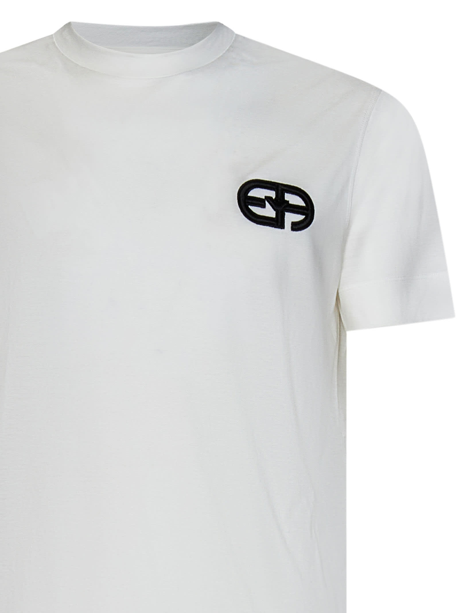 Emporio Armani Logo-embroidered T-shirt In White
