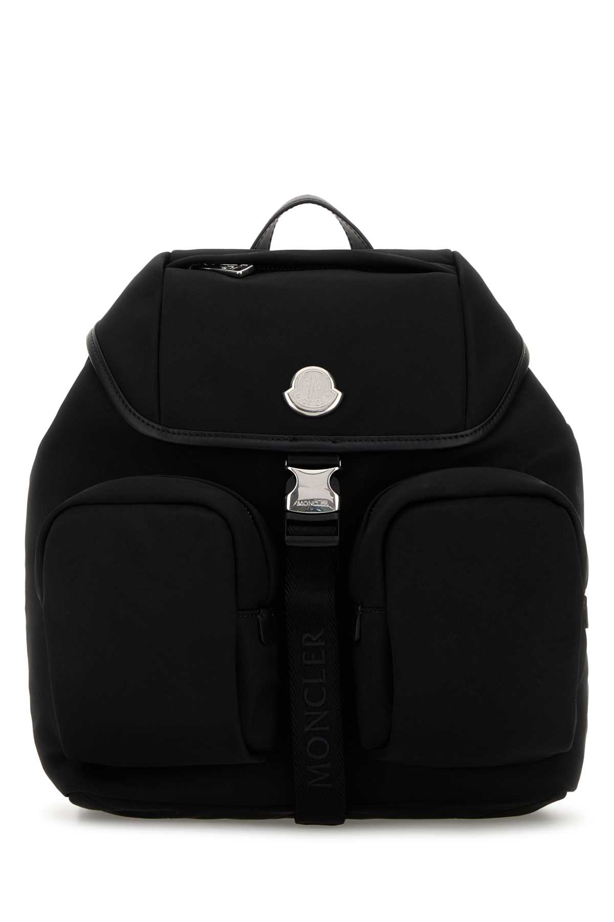 Moncler Black Canvas New Trick Backpack In Gray