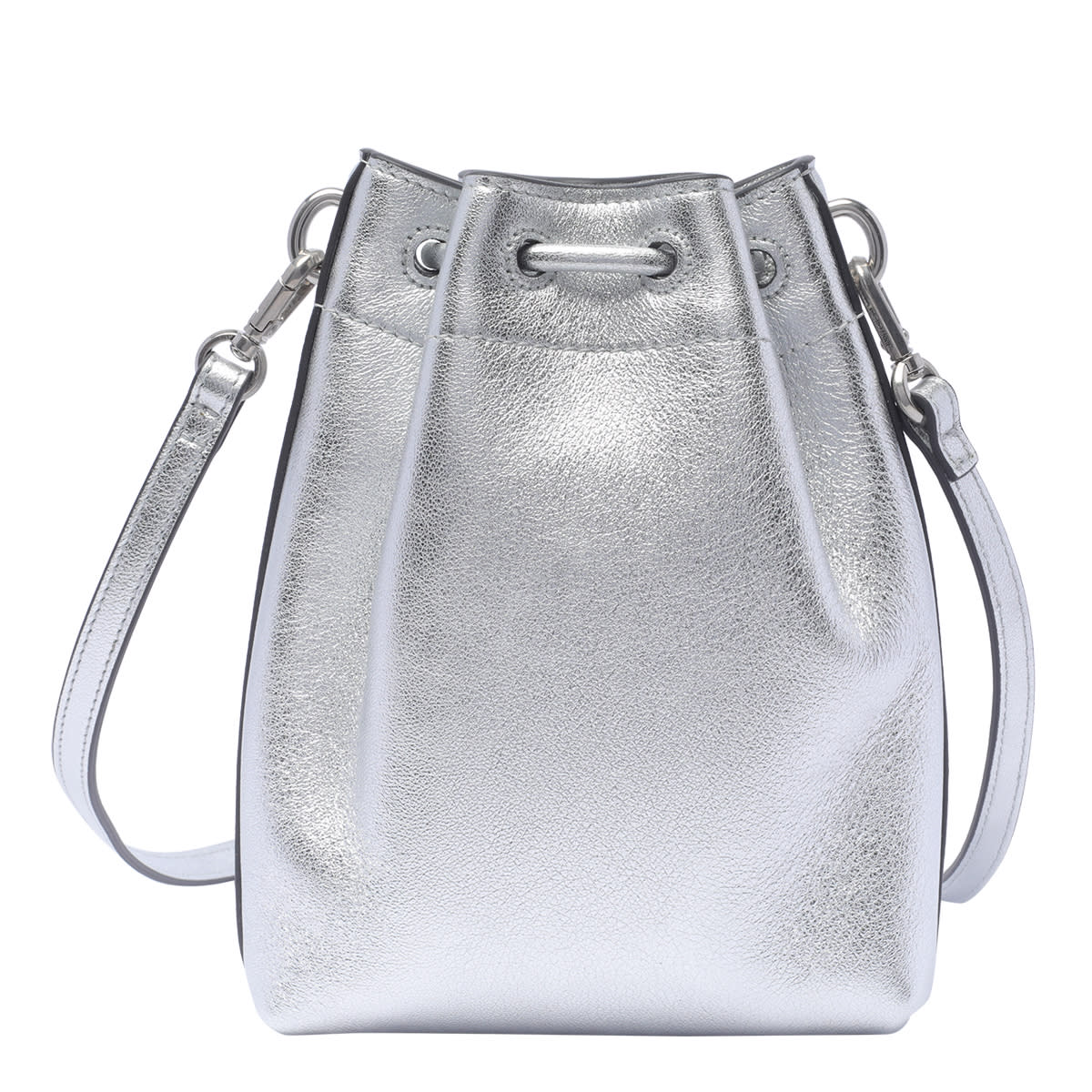 Shop Jimmy Choo Bon Bon N/s Bucket Bag In Silver