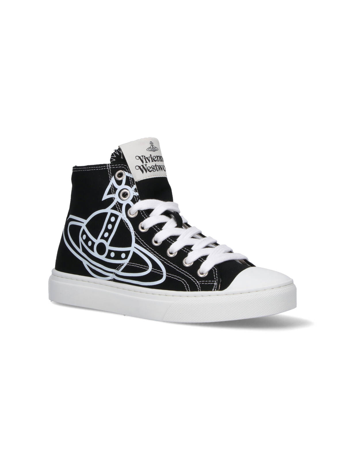 Vivienne Westwood Black Plimsoll High Top Canvas Sneakers In Black