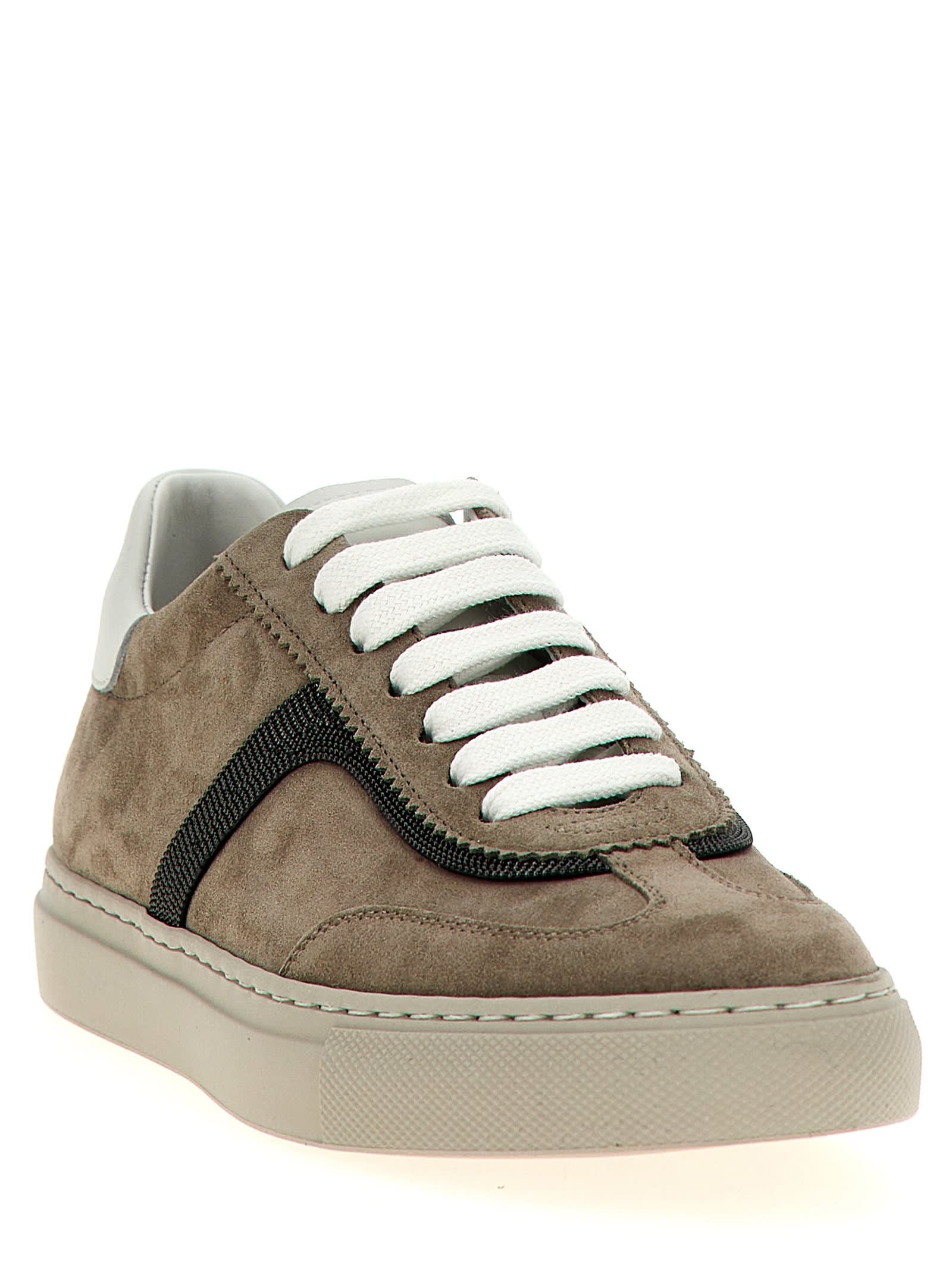 Brunello Cucinelli Suede Luxe Sneakers Rubber Sole In Brown
