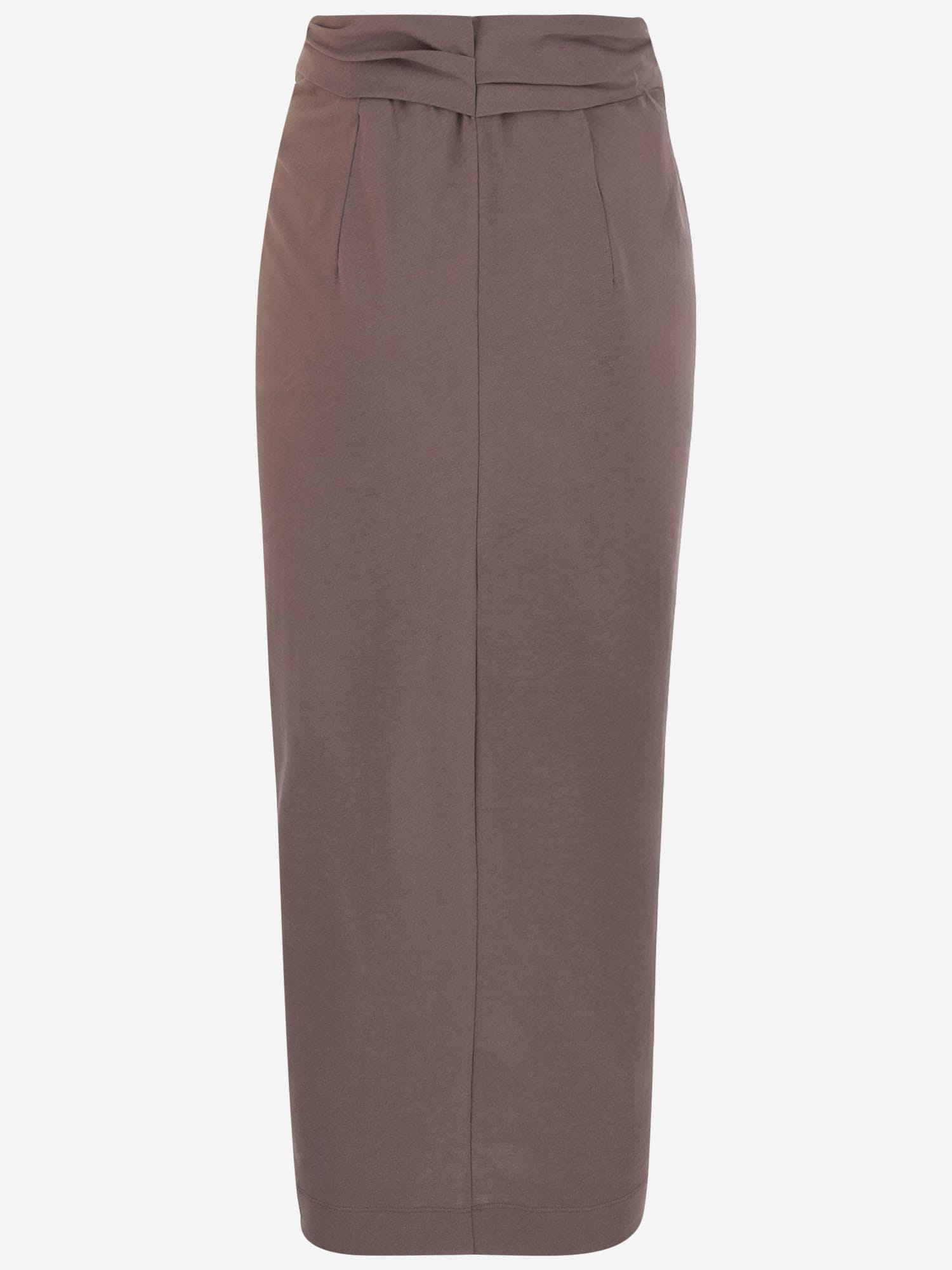 Dries Van Noten Long Cotton Skirt In Smoke