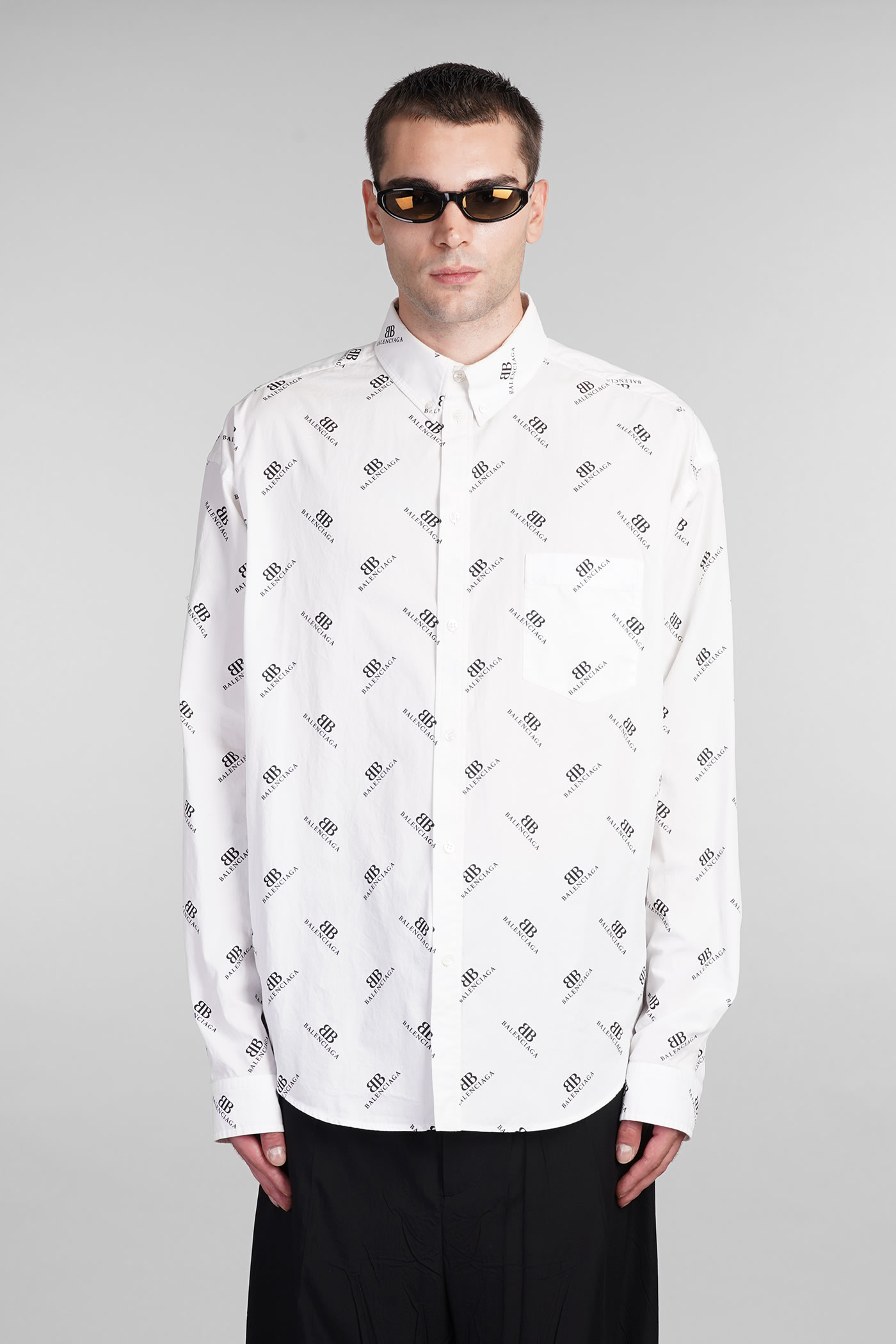 Shop Balenciaga Shirt In White Cotton