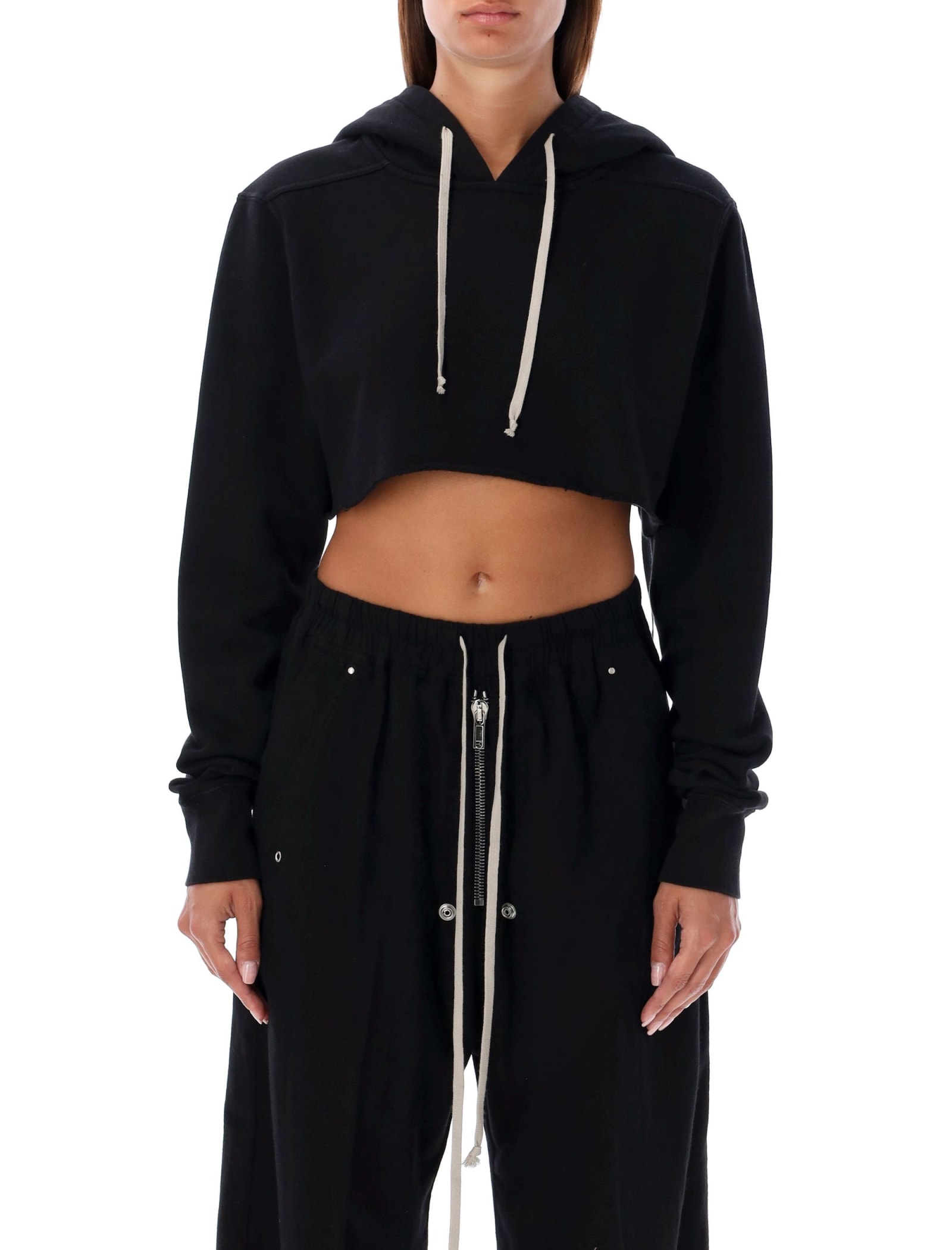 Shop Drkshdw Cropped Hoodie In Black