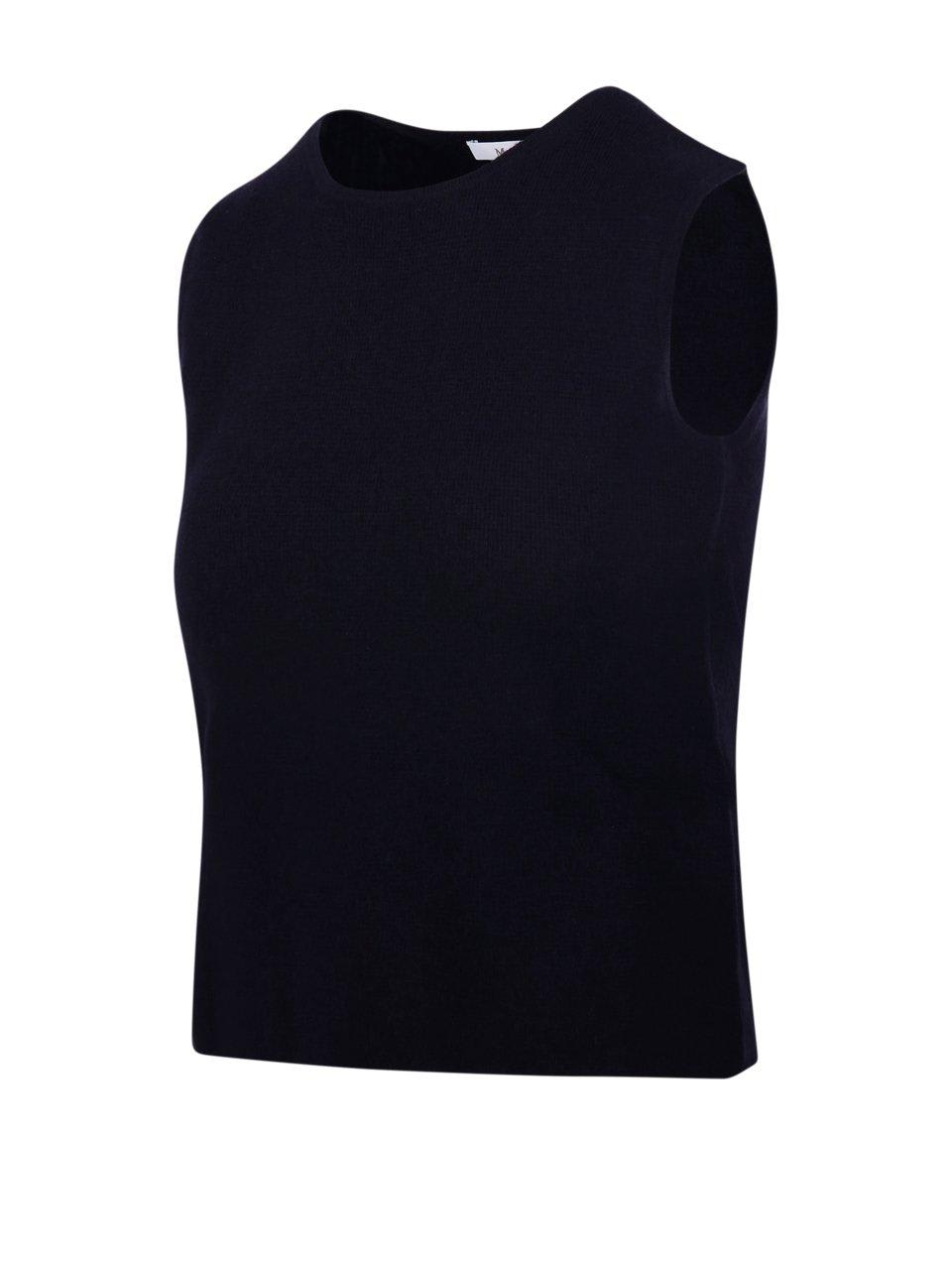 Max Mara Crewneck Sleeveless Tank Top In Blue
