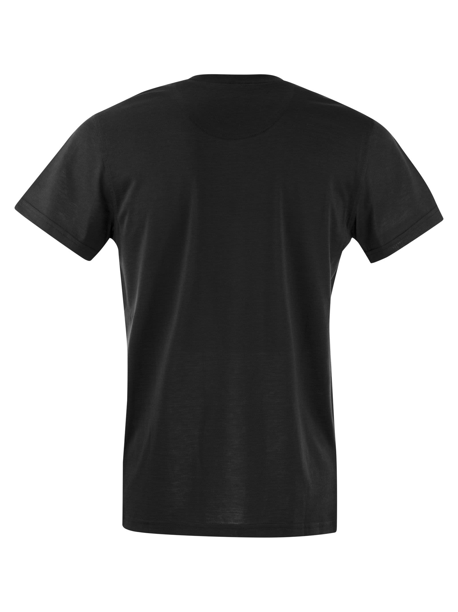 Shop Pt01 Silk And Cotton T-shirt In Black