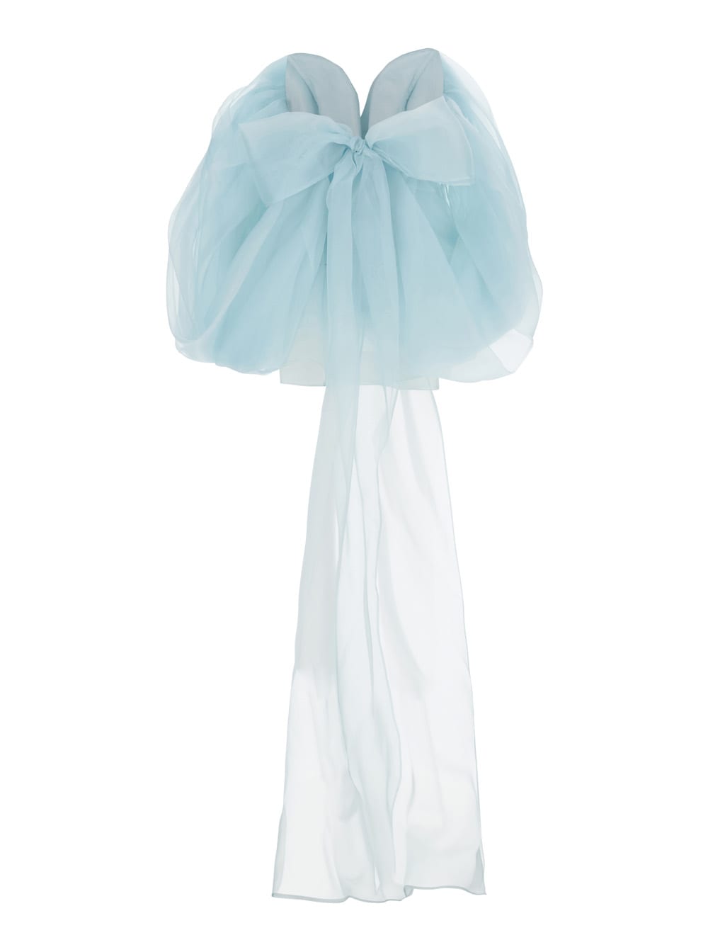 Shop Zimmermann Crush Light Blue Top With Boned Bodice And Rear Tie Closure In Silk Woman In White