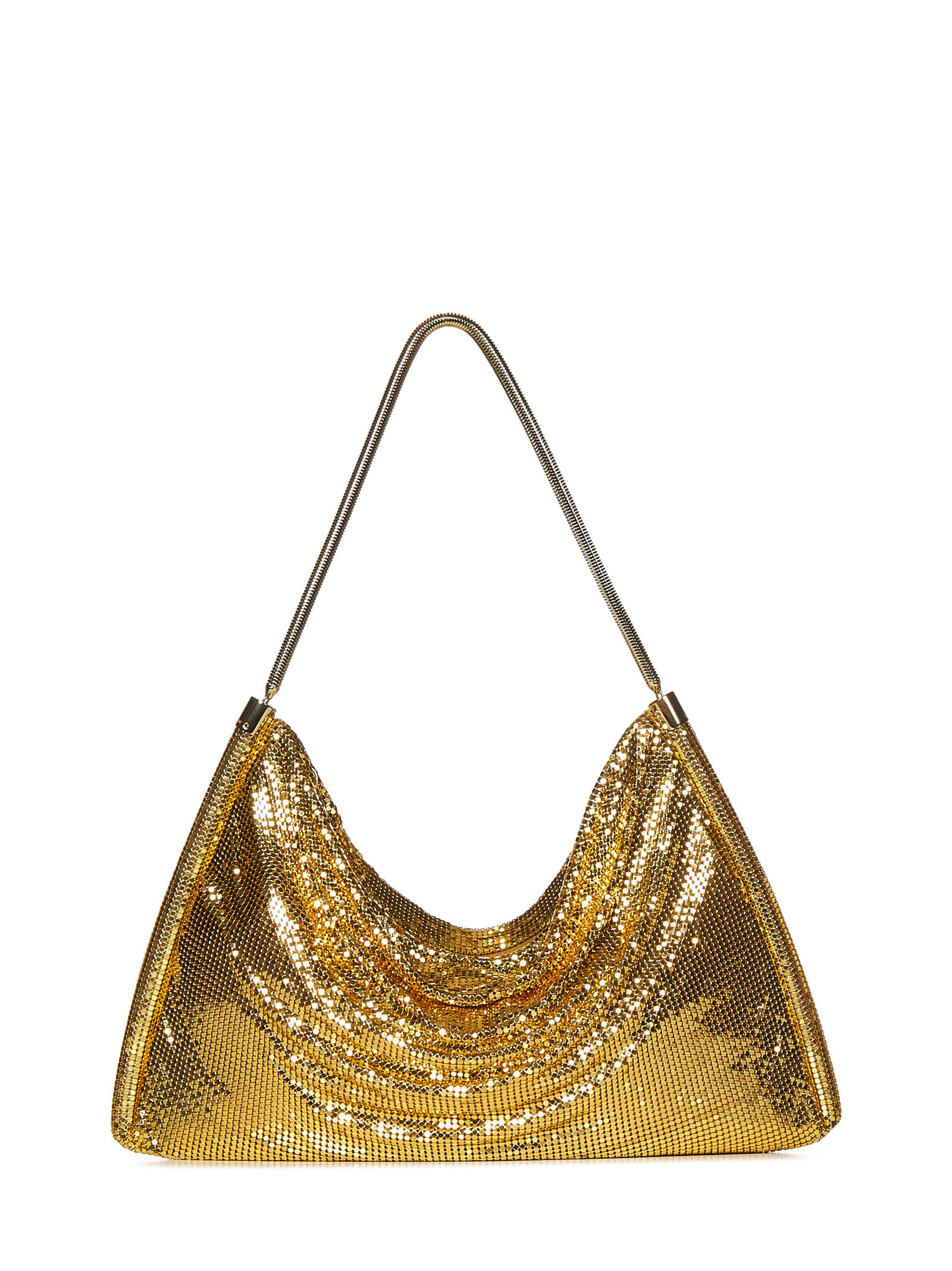 Shop Paco Rabanne Pixel Tube Shoulder Bag In Gold