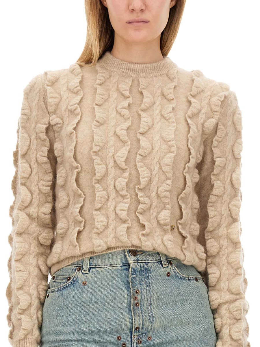 Shop Moschino Wool Blend Sweater In Ivory