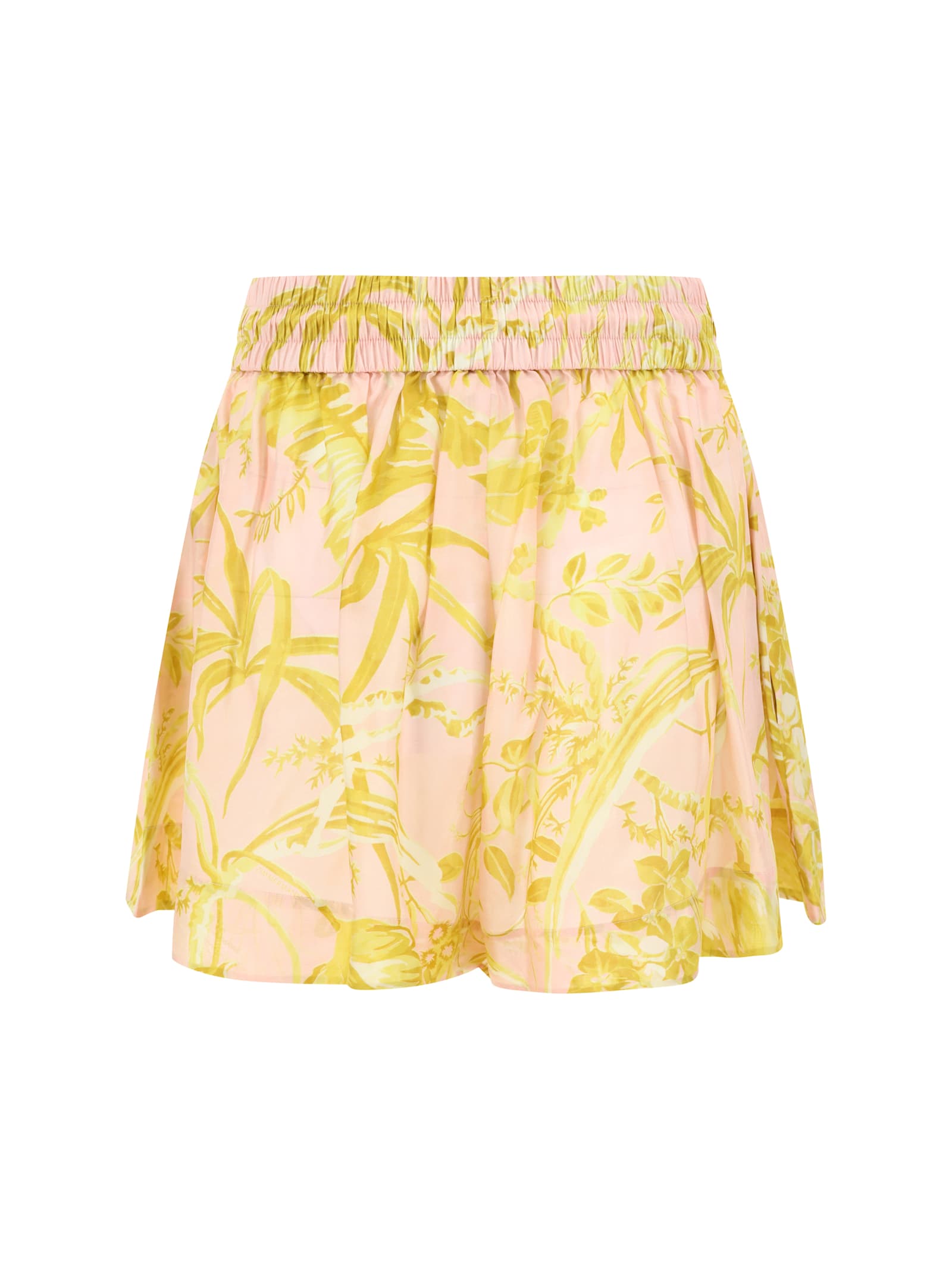 Shop Zimmermann Bermuda Shorts In Pink/gold Floral