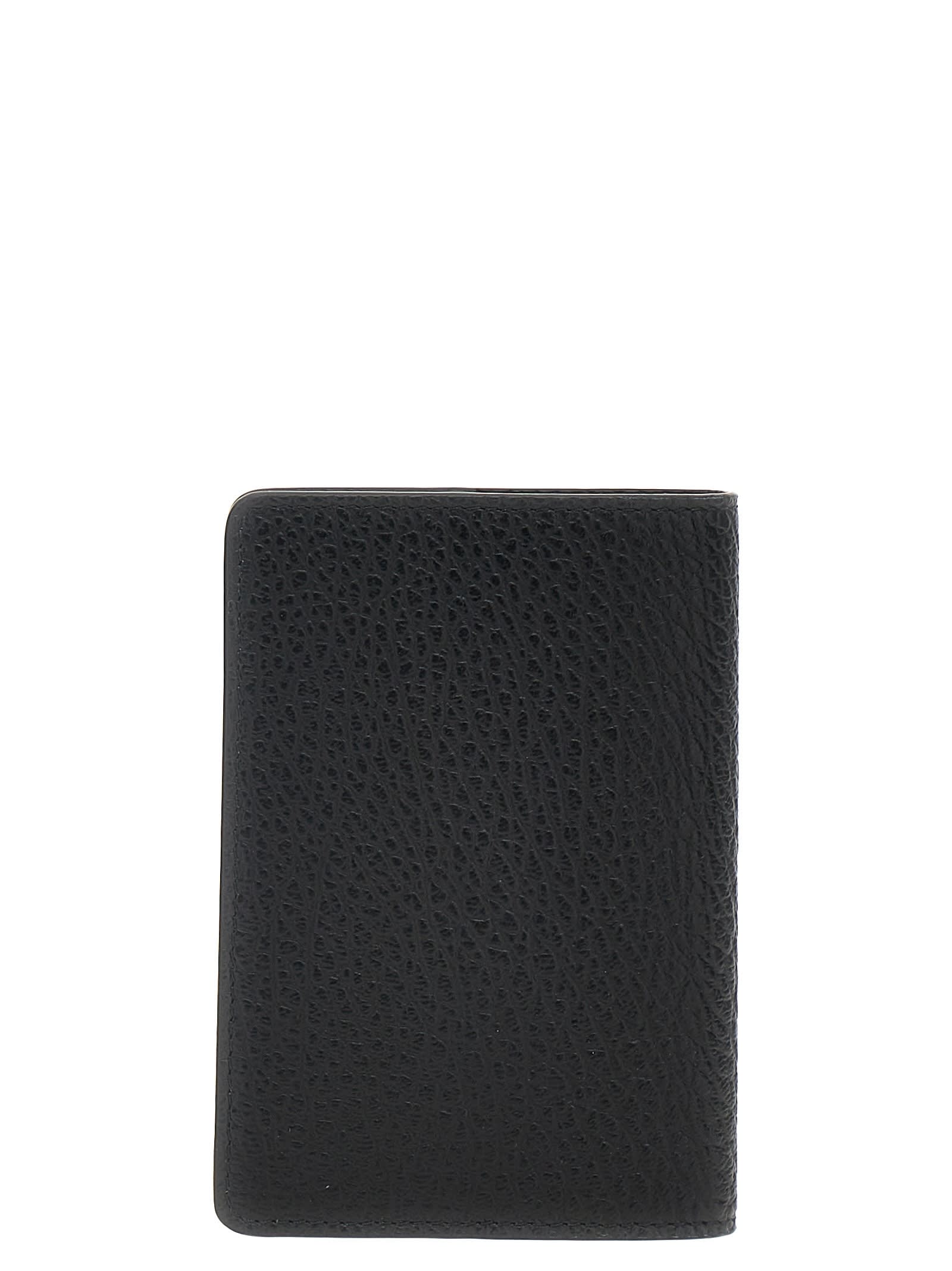 Shop Maison Margiela Four Stitches Passport Holder In Black