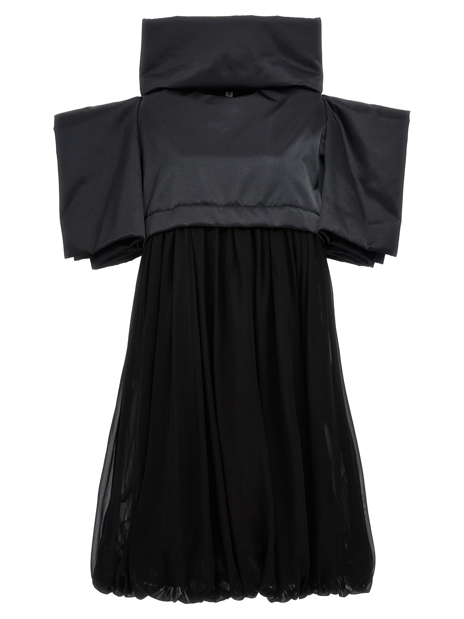 Shop Comme Des Garçons Two-material Dress In Black