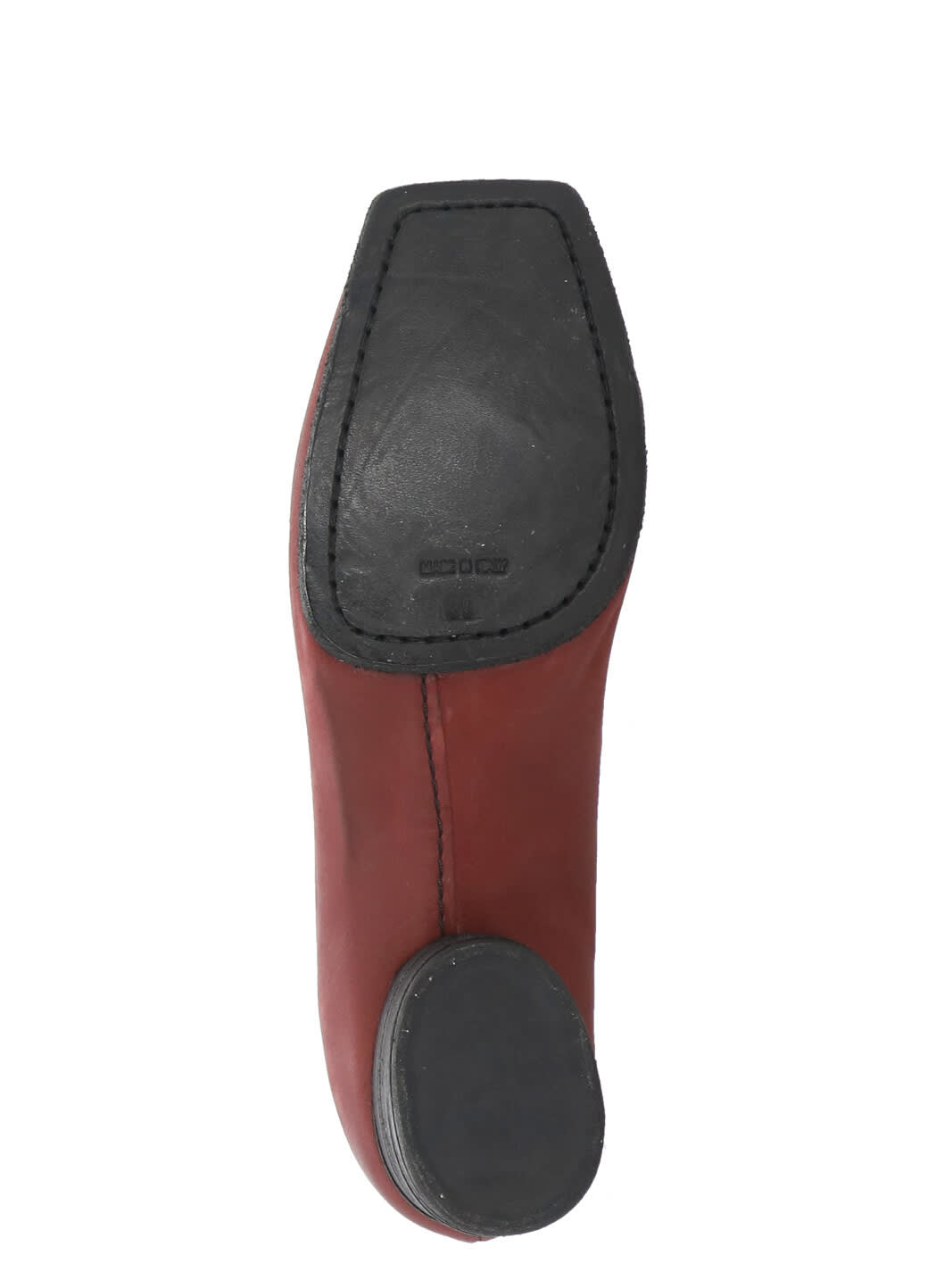 Uma Wang Leather Shoes With Heel In Burgundy