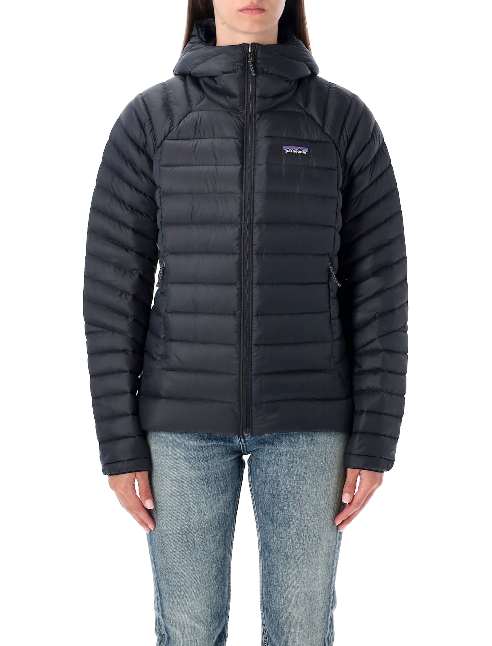 Patagonia Down Sweater Hoody Recycled Down Jacket In Black