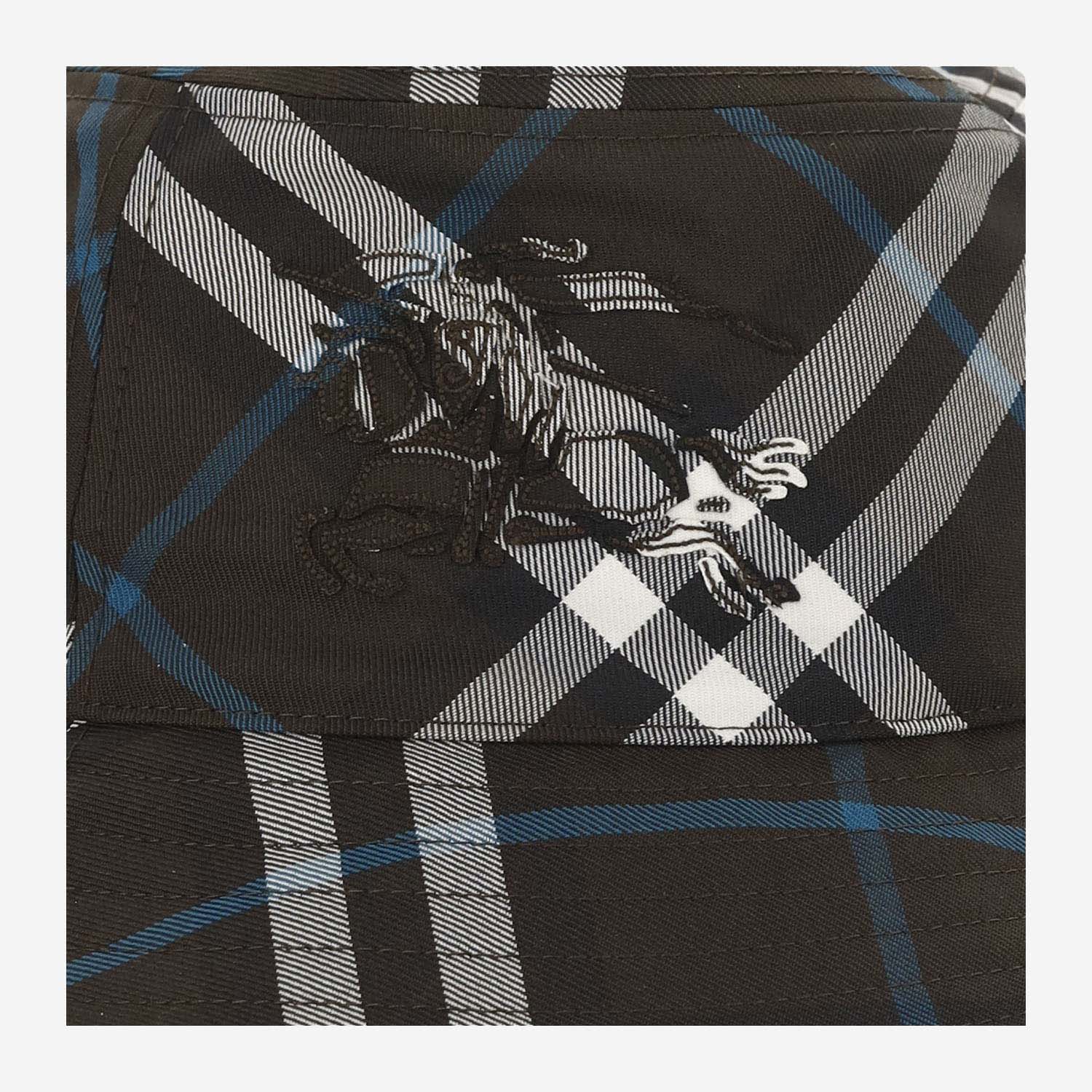 Burberry Twill Bucket Hat With Check Pattern In Red