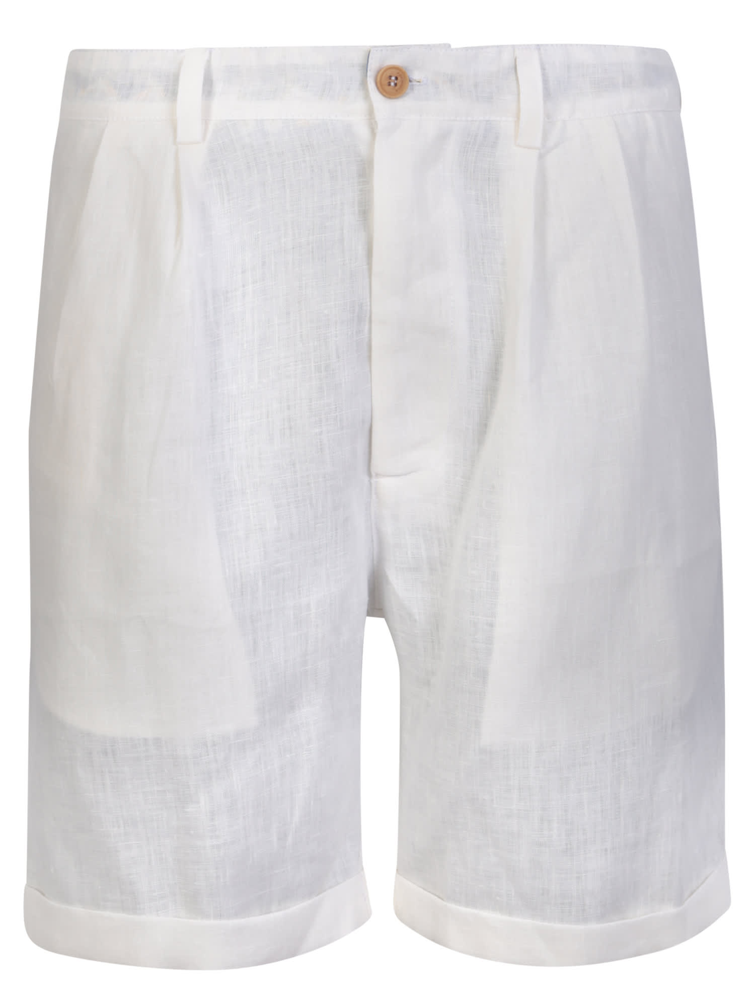 Marzamemi Linen White Shorts