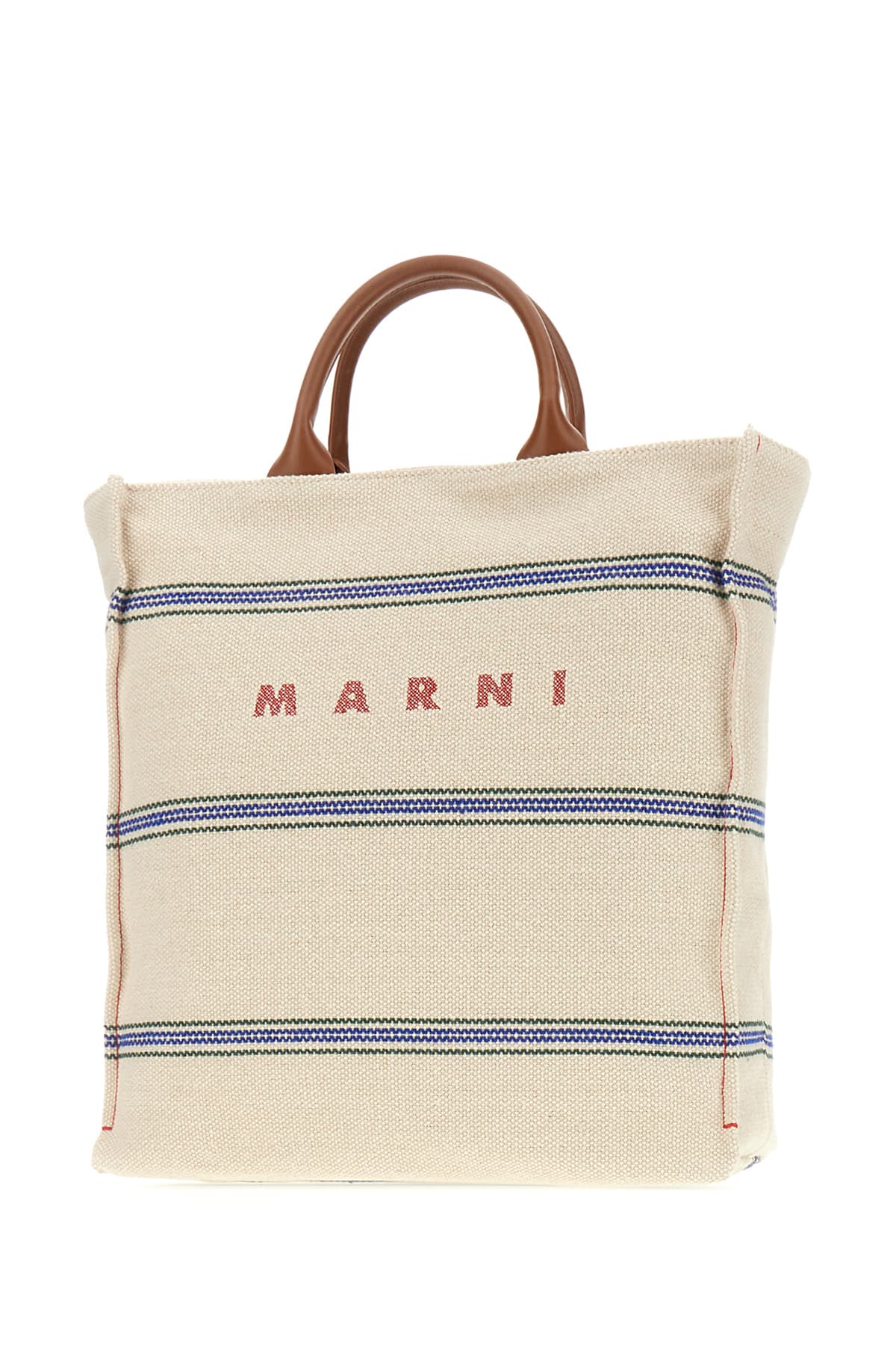 Shop Marni Sand Canvas Shopping Bag In Zo706