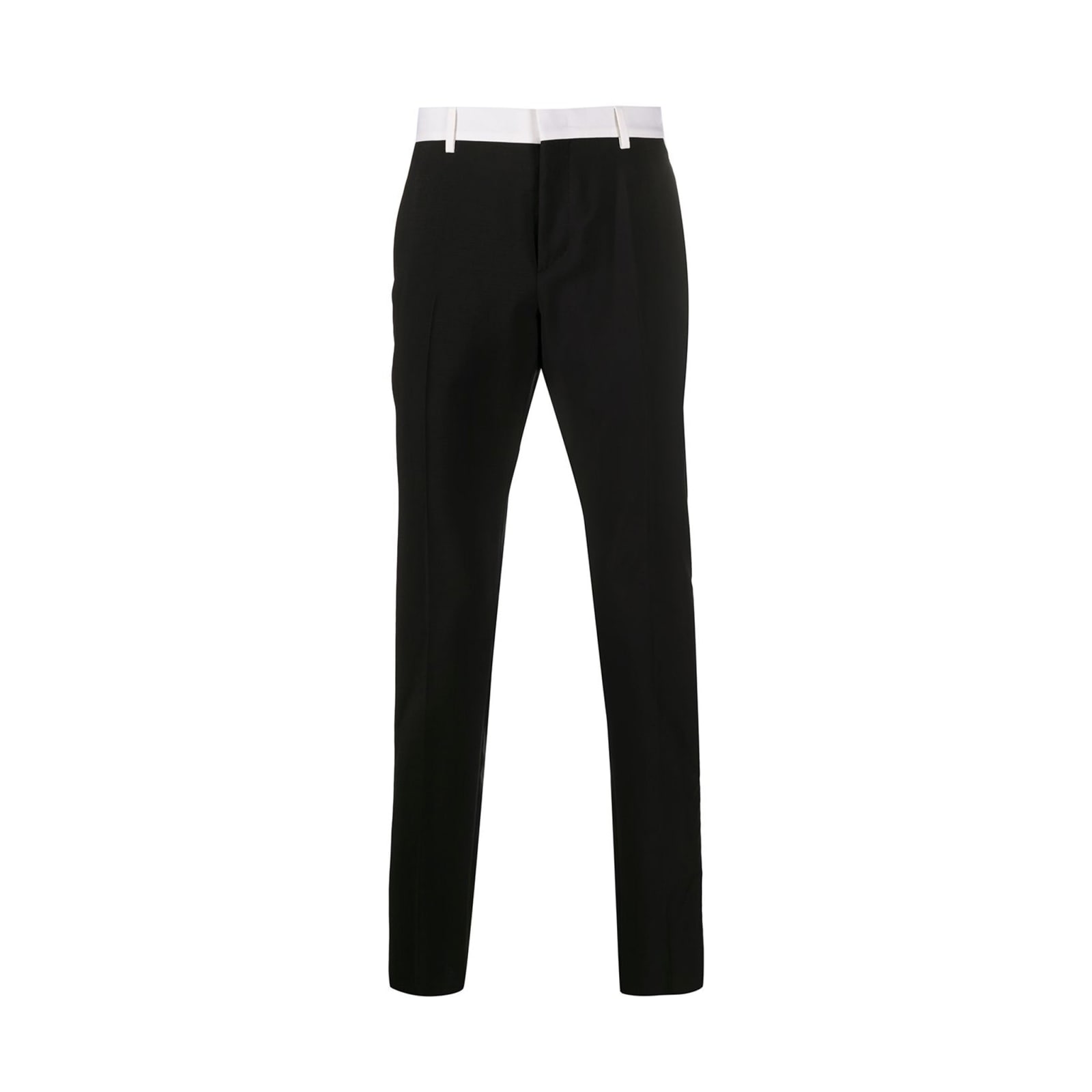 Shop Valentino Contrast Panel Trousers In Black