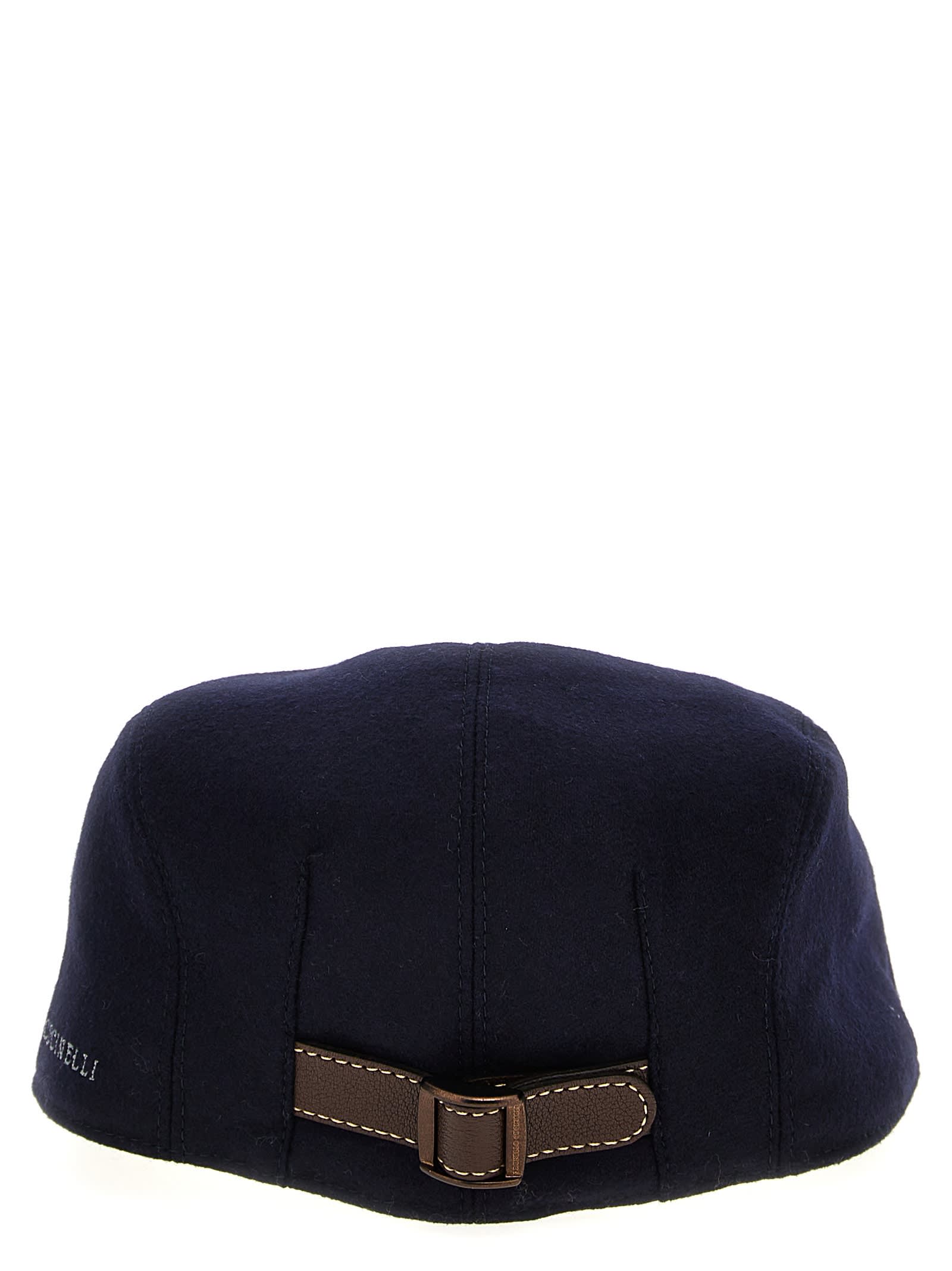 Shop Brunello Cucinelli Logo Embroidery Cap In Blue