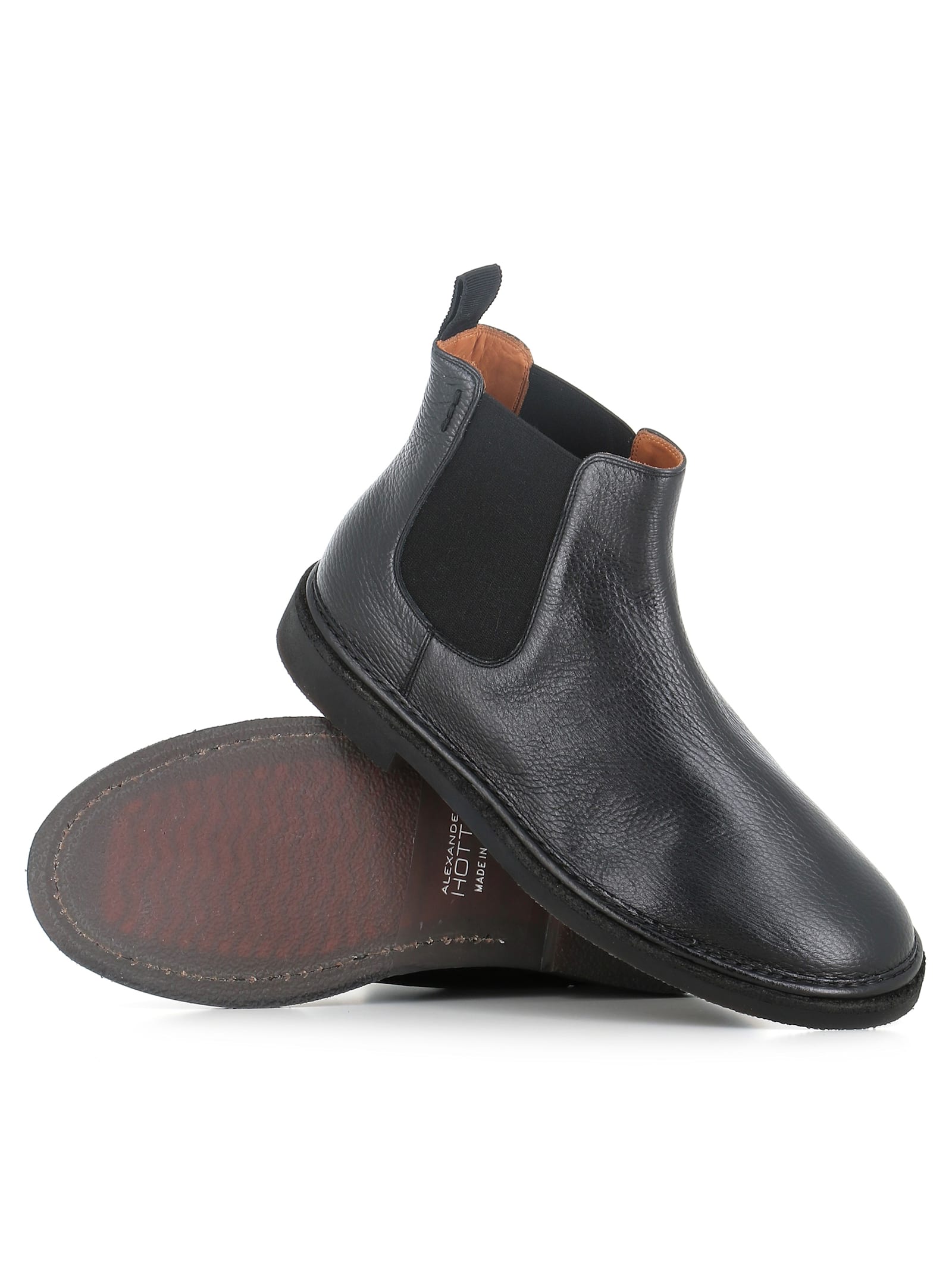 Alexander Hotto Elastic-panel Leather Chelsea Boots In Black