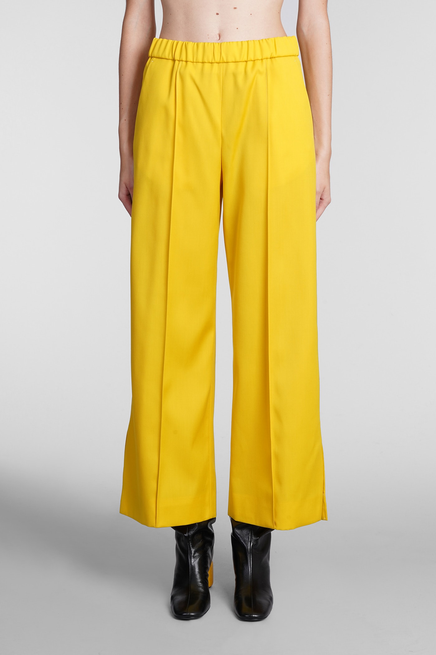 Jil Sander Pants In Yellow Wool
