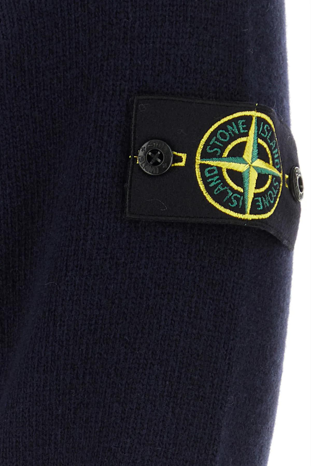 Shop Stone Island Midnight Blue Wool Blend Sweater