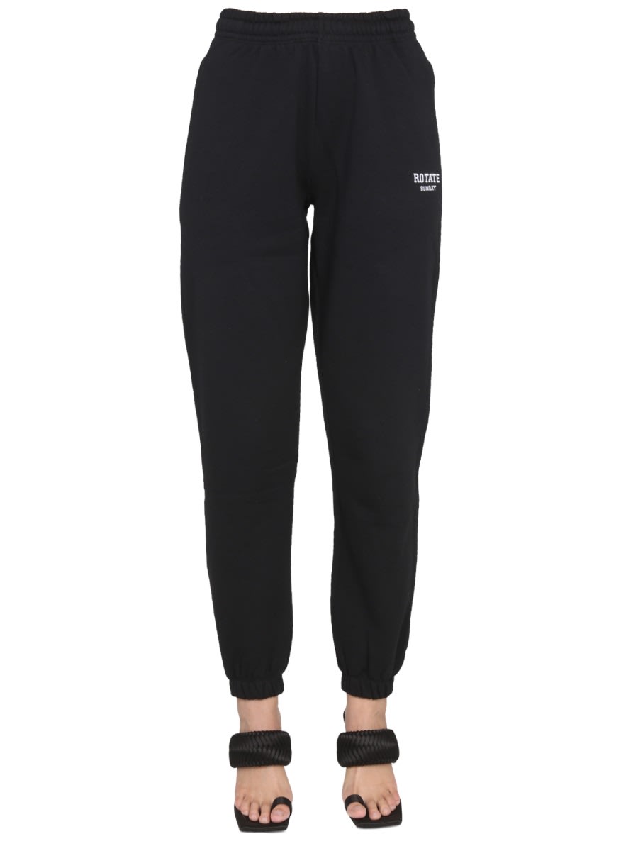 Rotate Birger Christensen Mimi Organic Cotton Sweatpants In Black