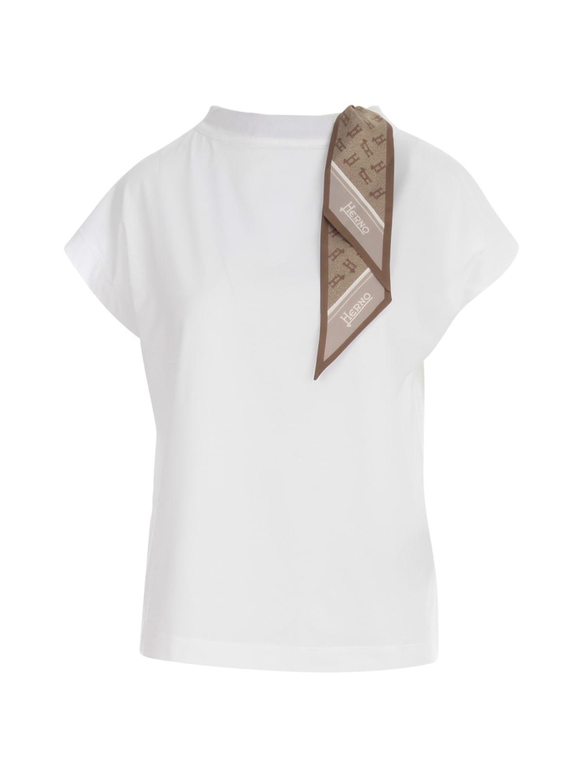 Herno Cotton Stretch Superfine T-shirt W/foulard