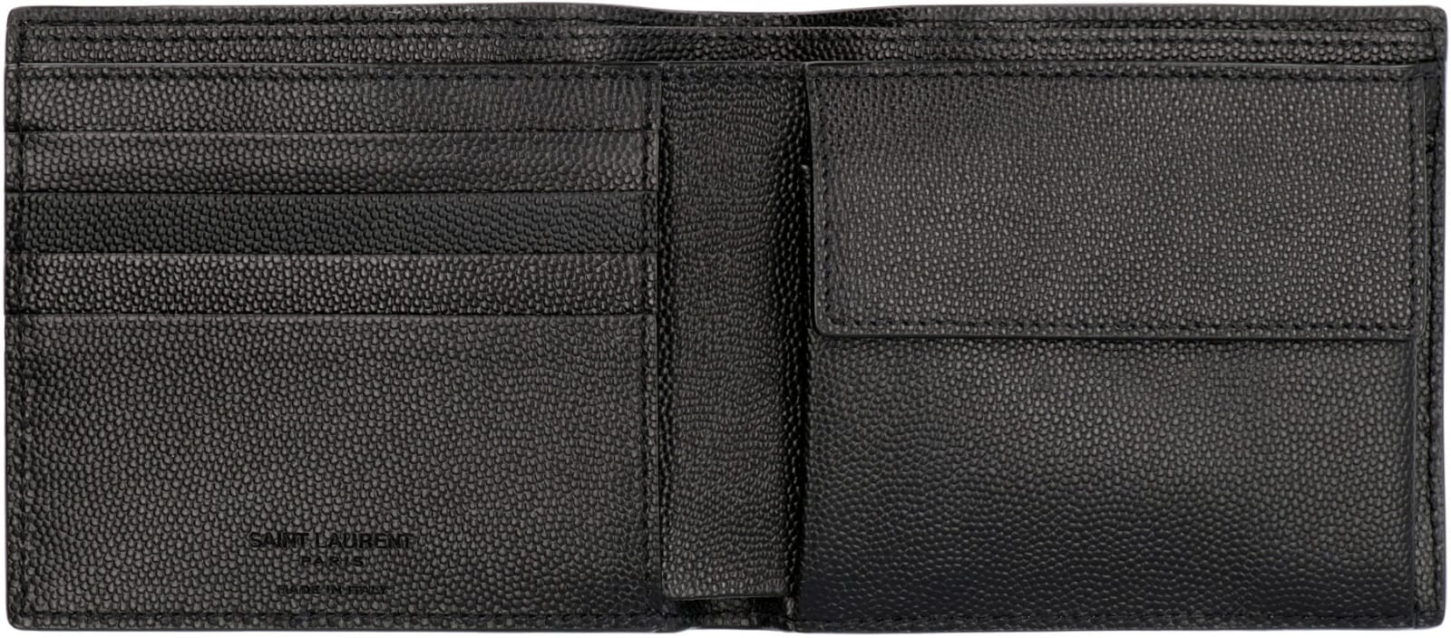 Saint Laurent Wallet In Leather With Coin Purse In Black
