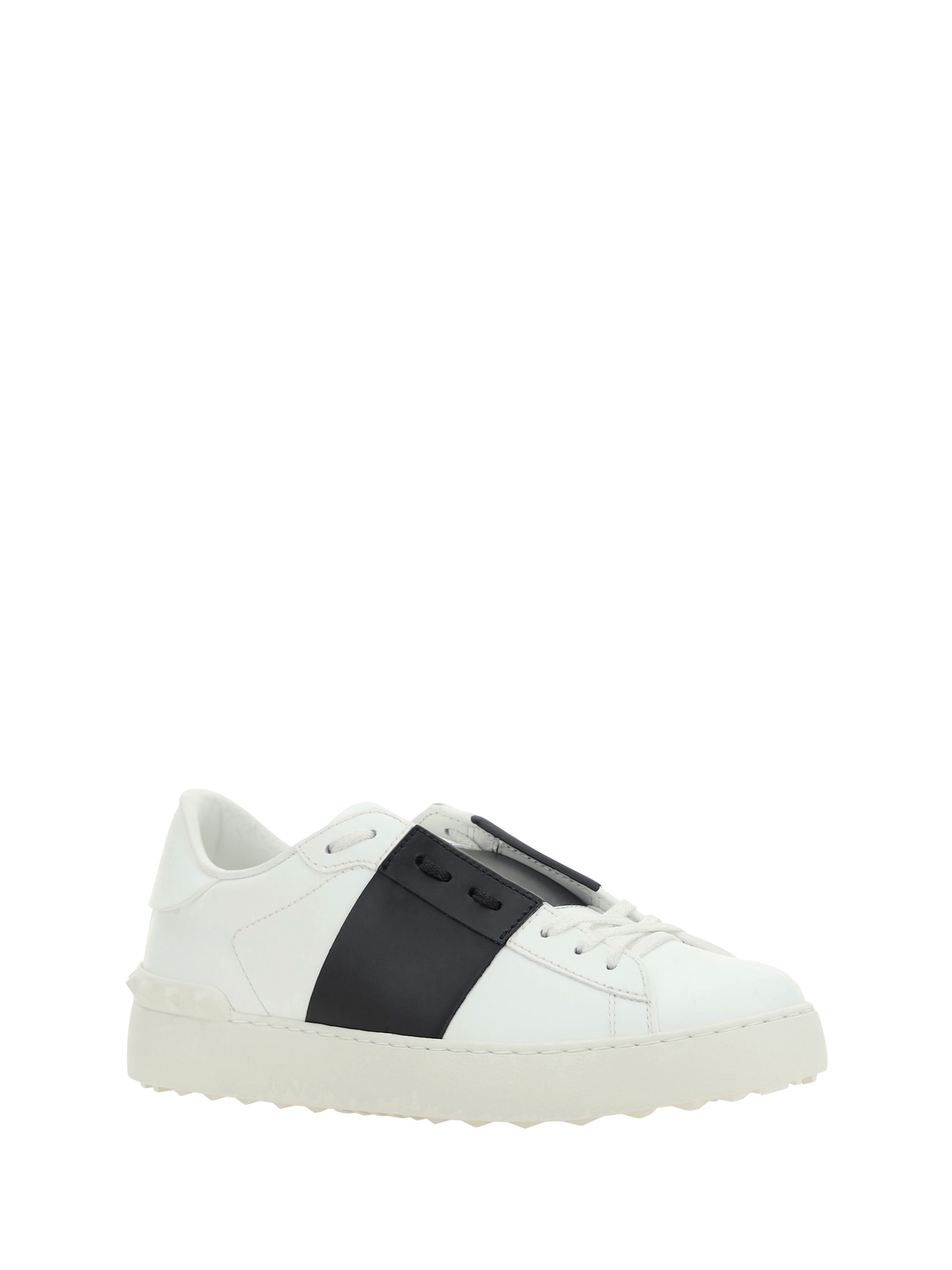 Valentino Rockstud Untitled Sneakers In Bianco/nero/bianco